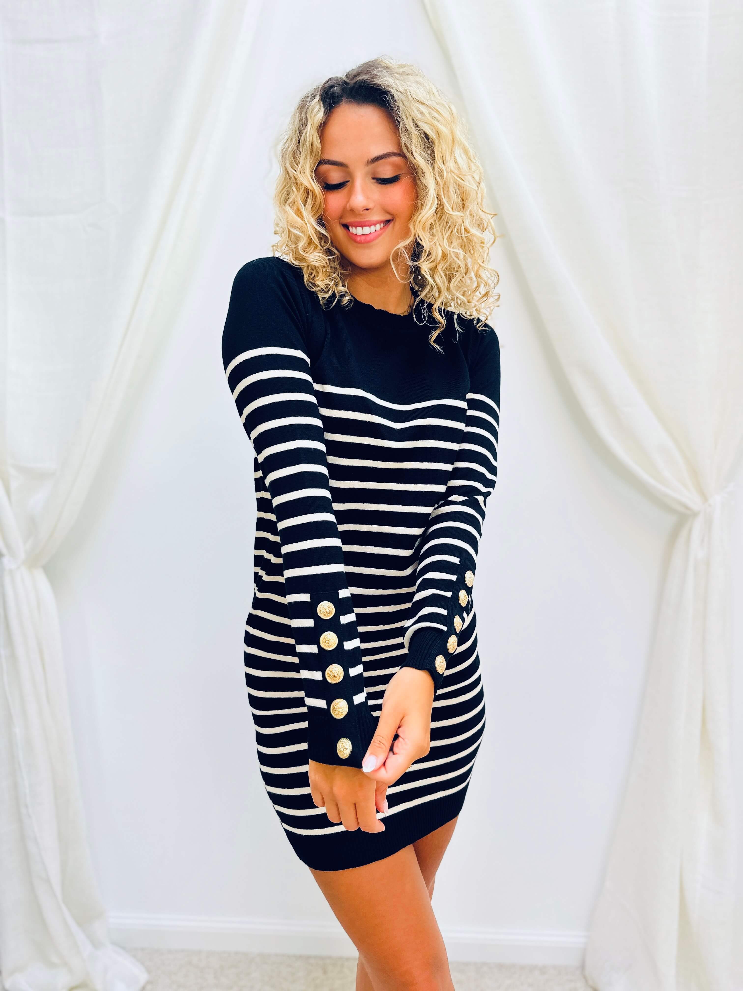 Robe pull noir - LOLA