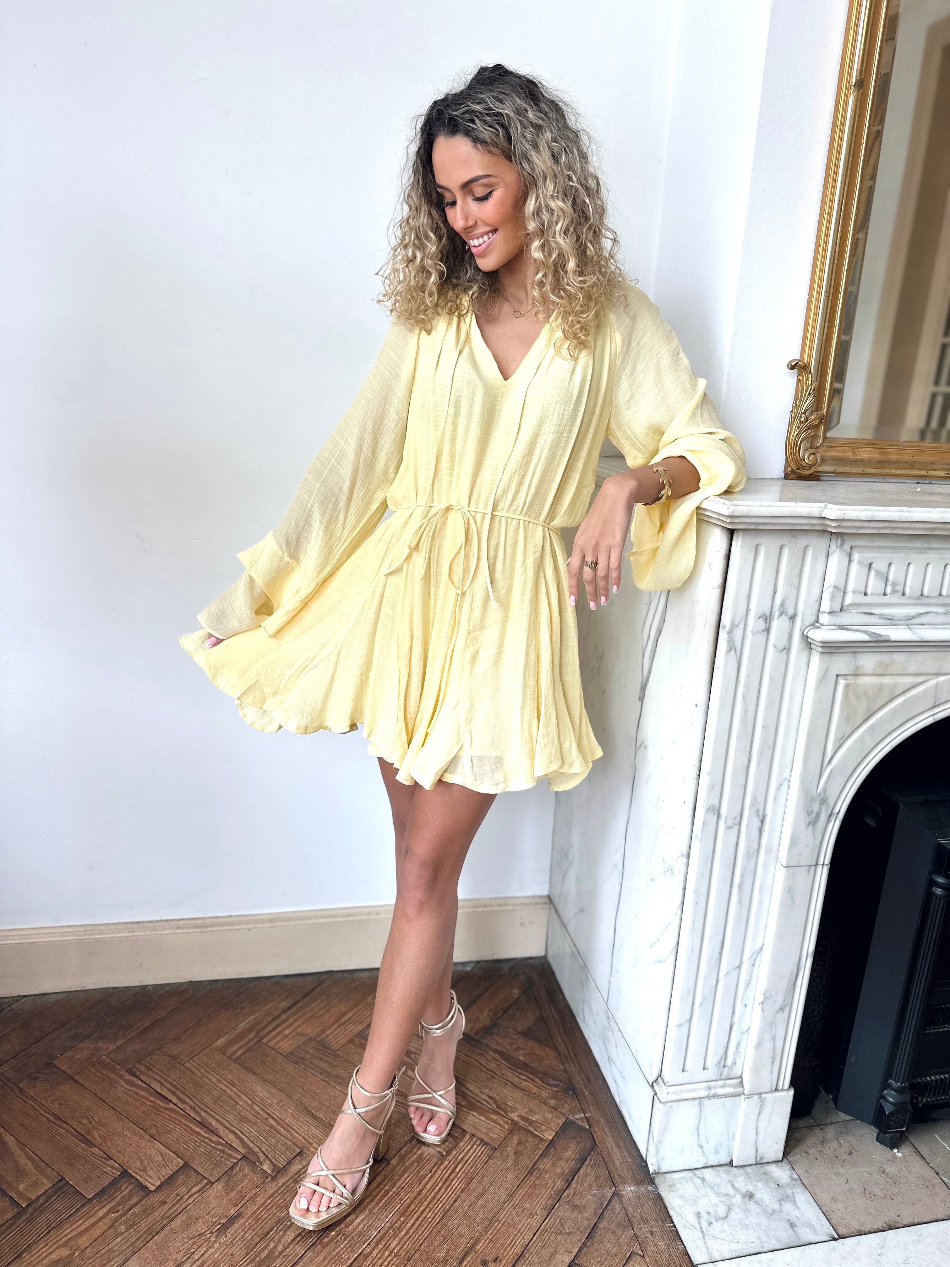 Robe jaune pastel - ELENA