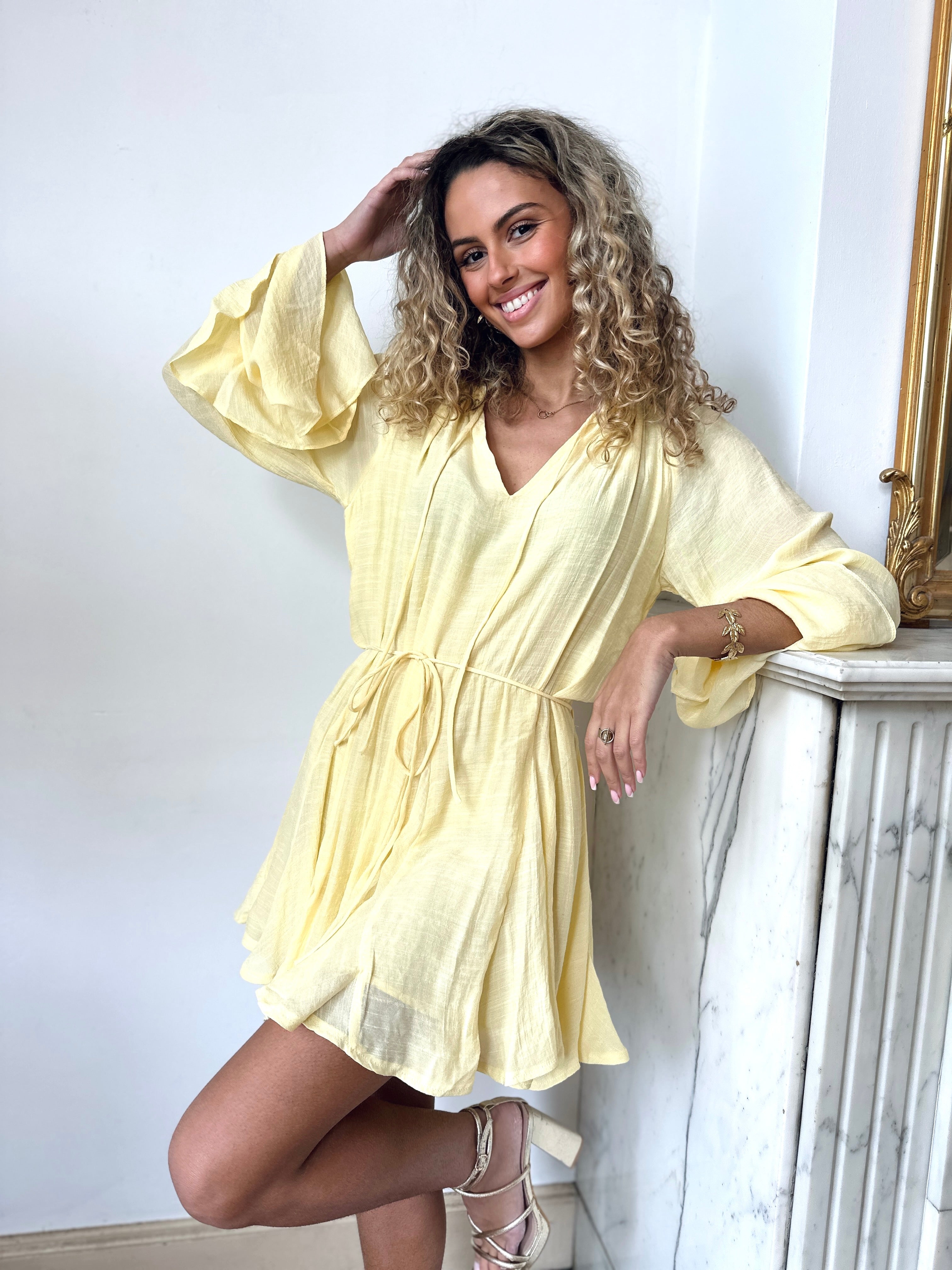 Robe jaune pastel - ELENA