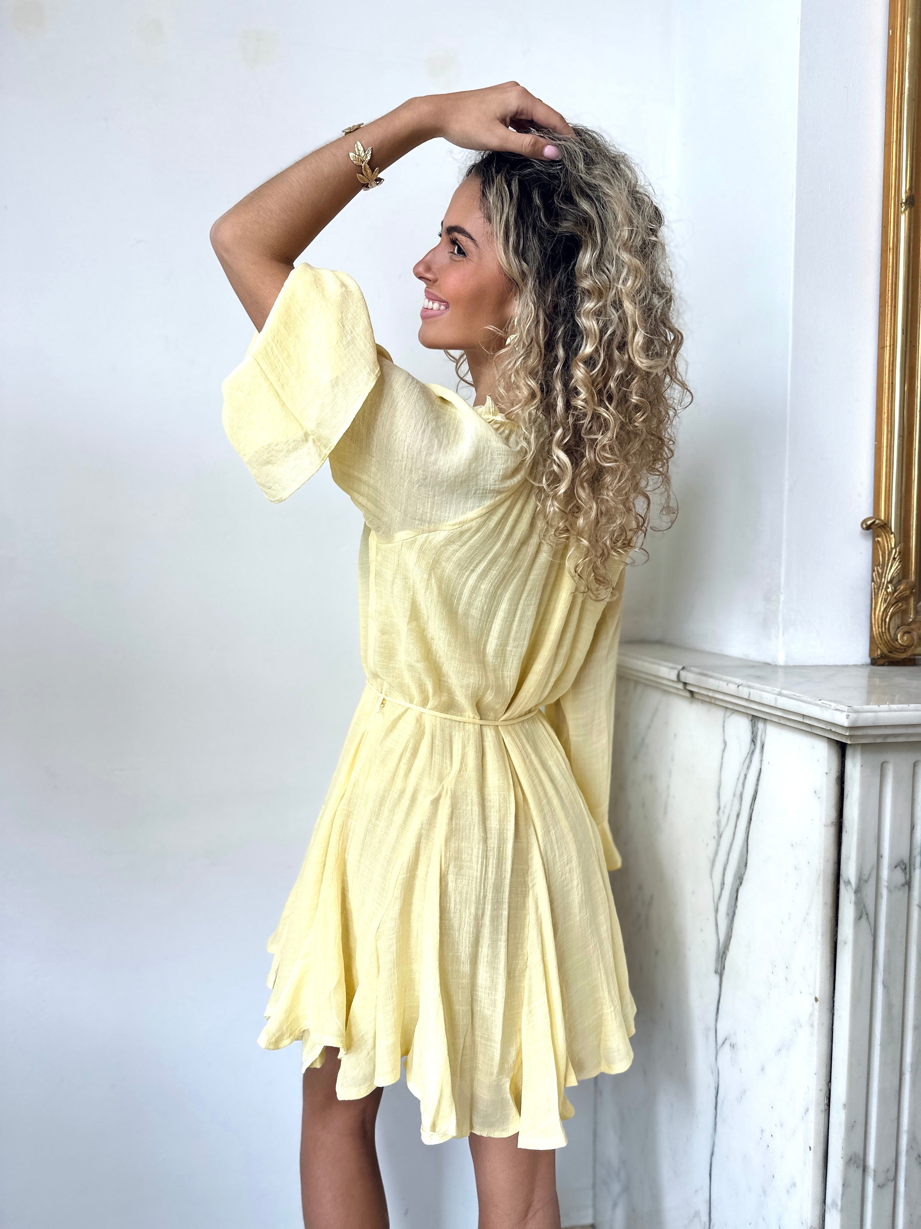 Robe jaune pastel - ELENA