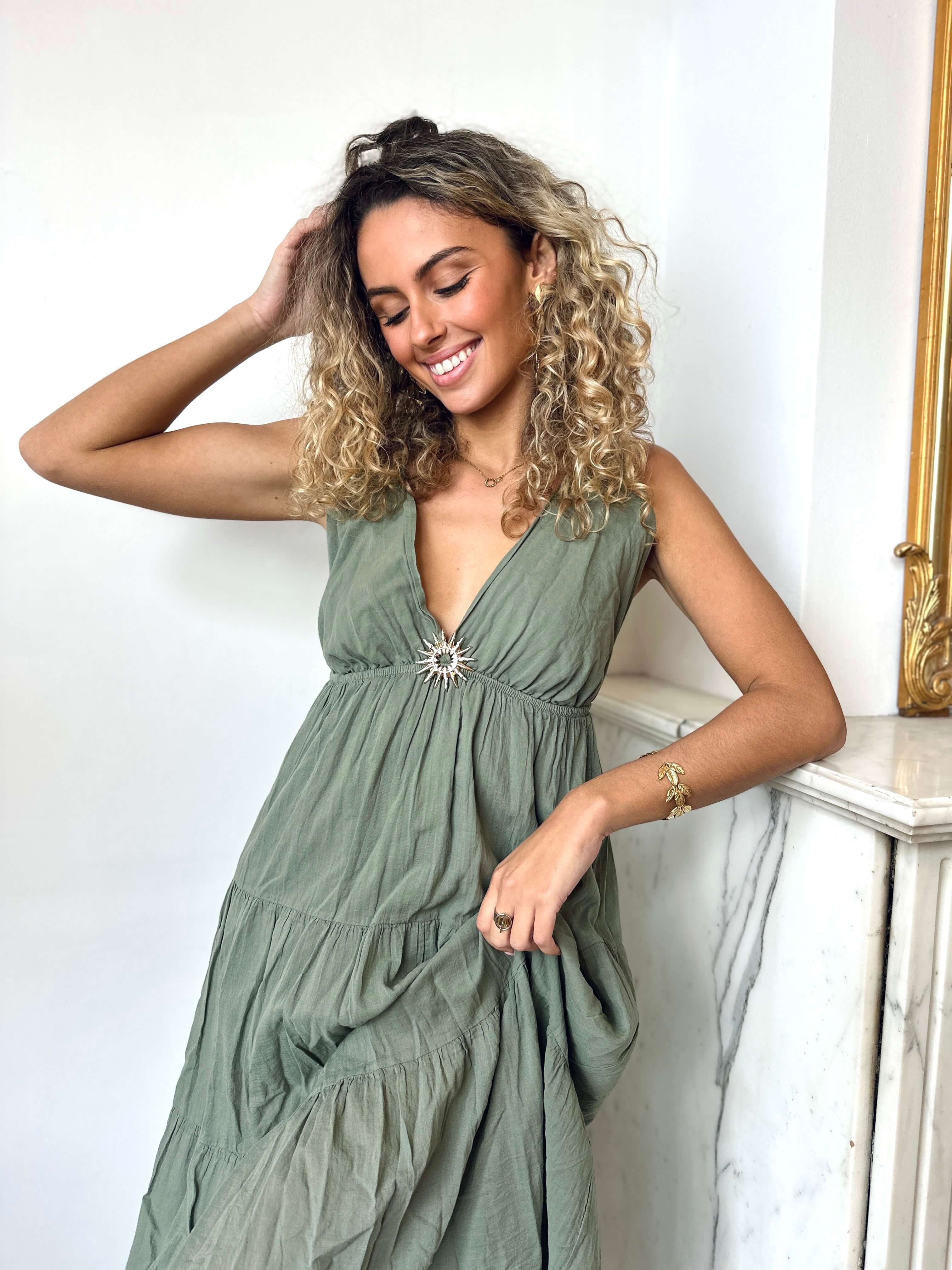 Robe longue kaki - BOHEMIA