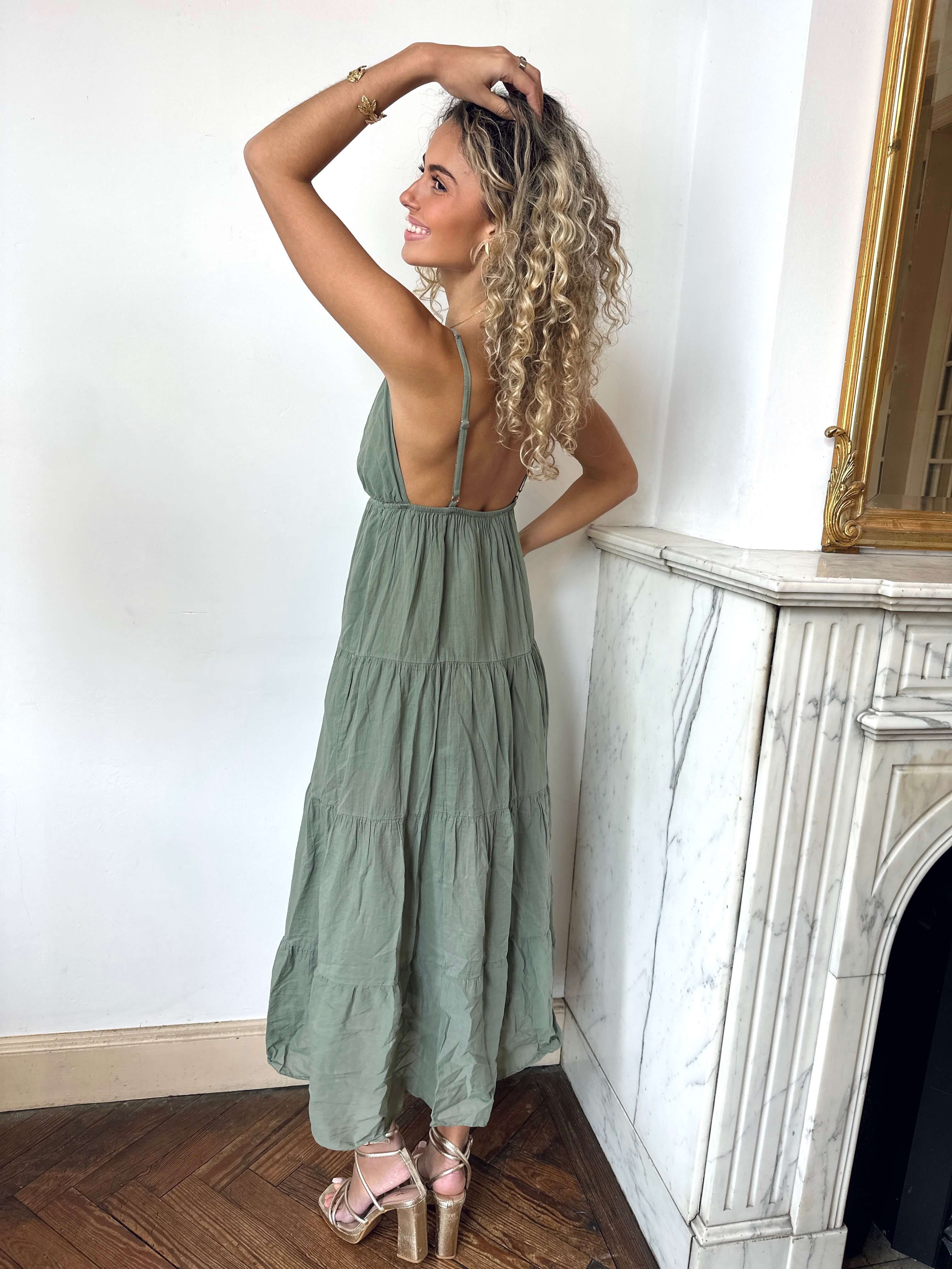Robe longue kaki - BOHEMIA