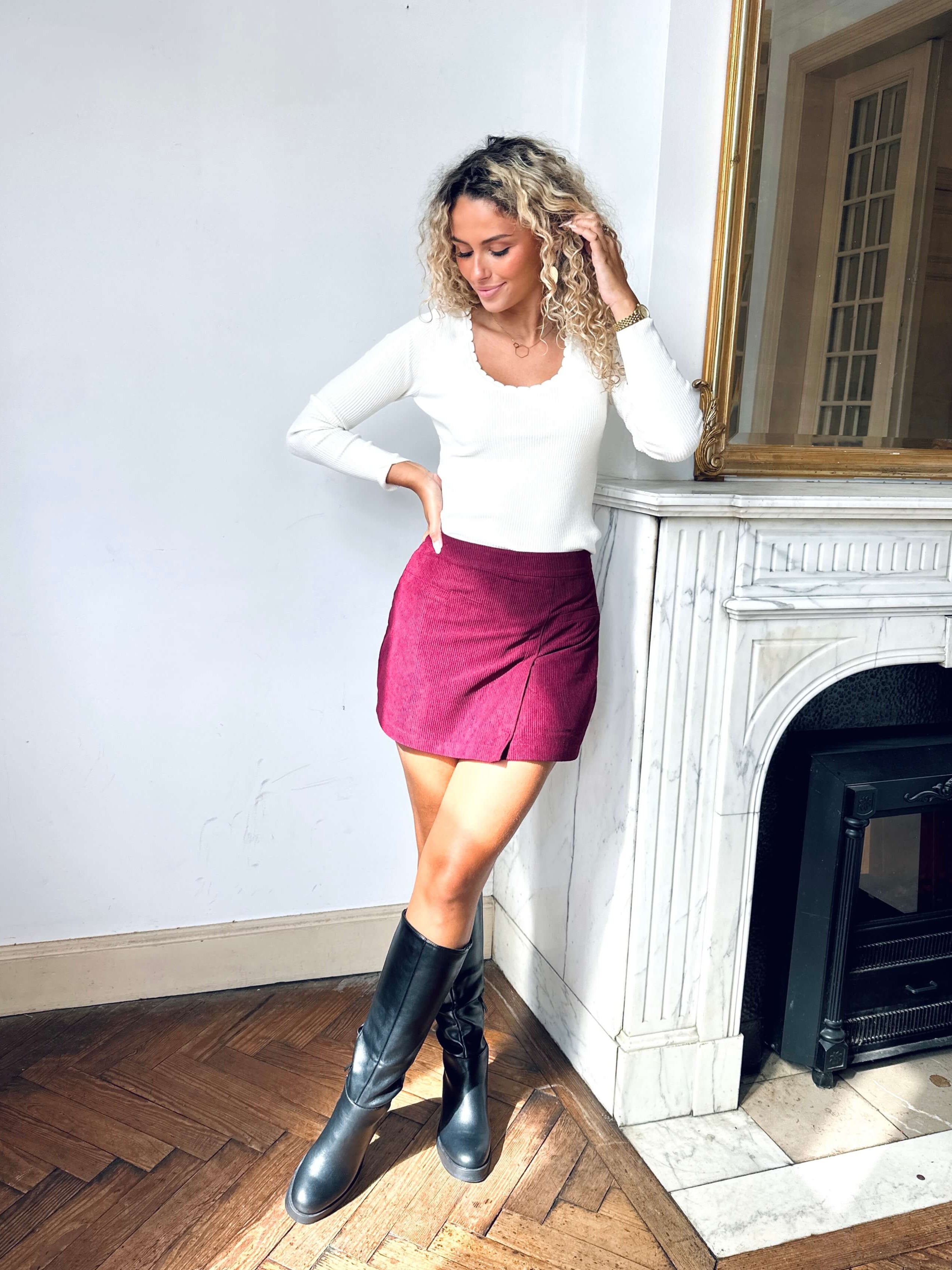 Jupe short bordeaux - ALY