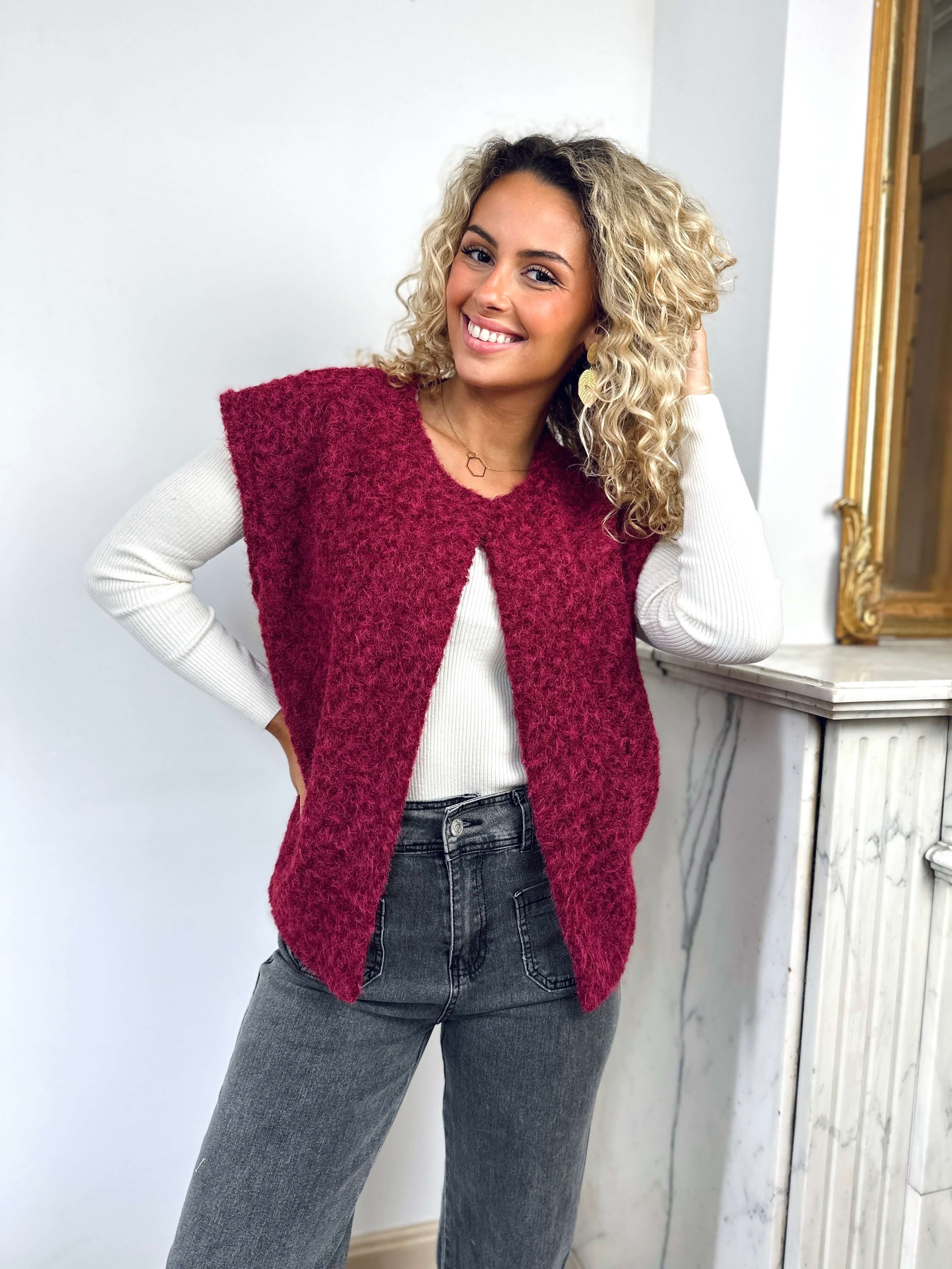 Gilet bordeaux - PAOLA