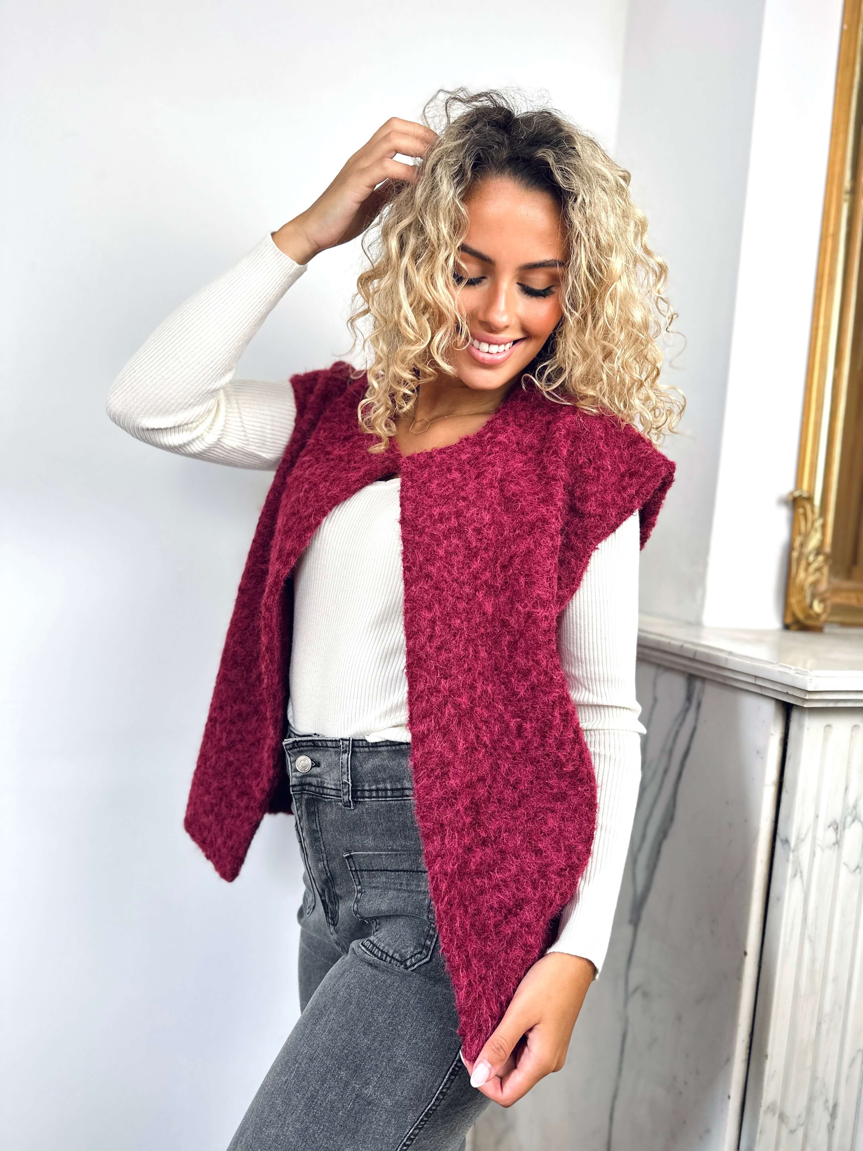 Gilet bordeaux - PAOLA