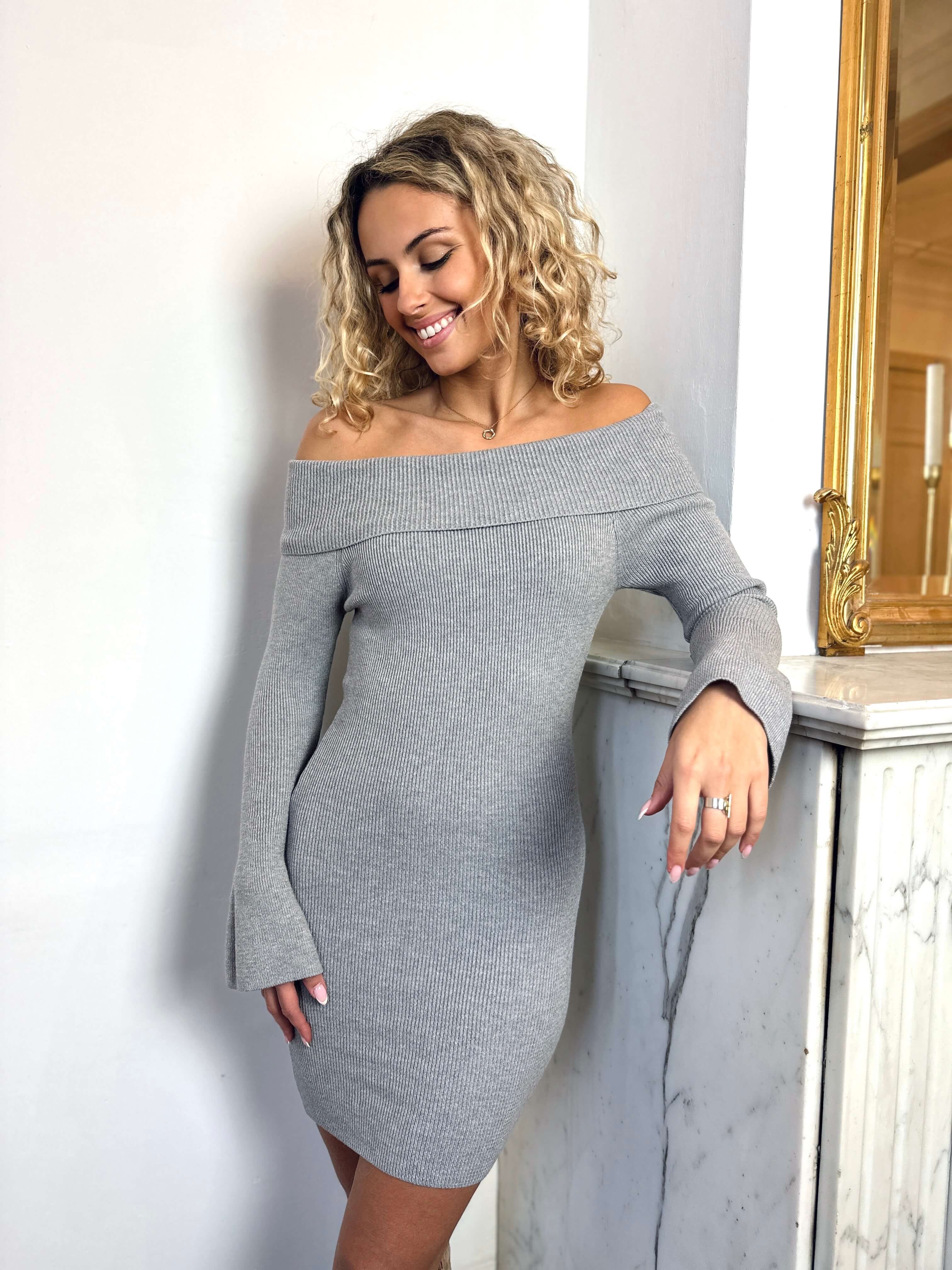 Robe pull grise - ELEONORE