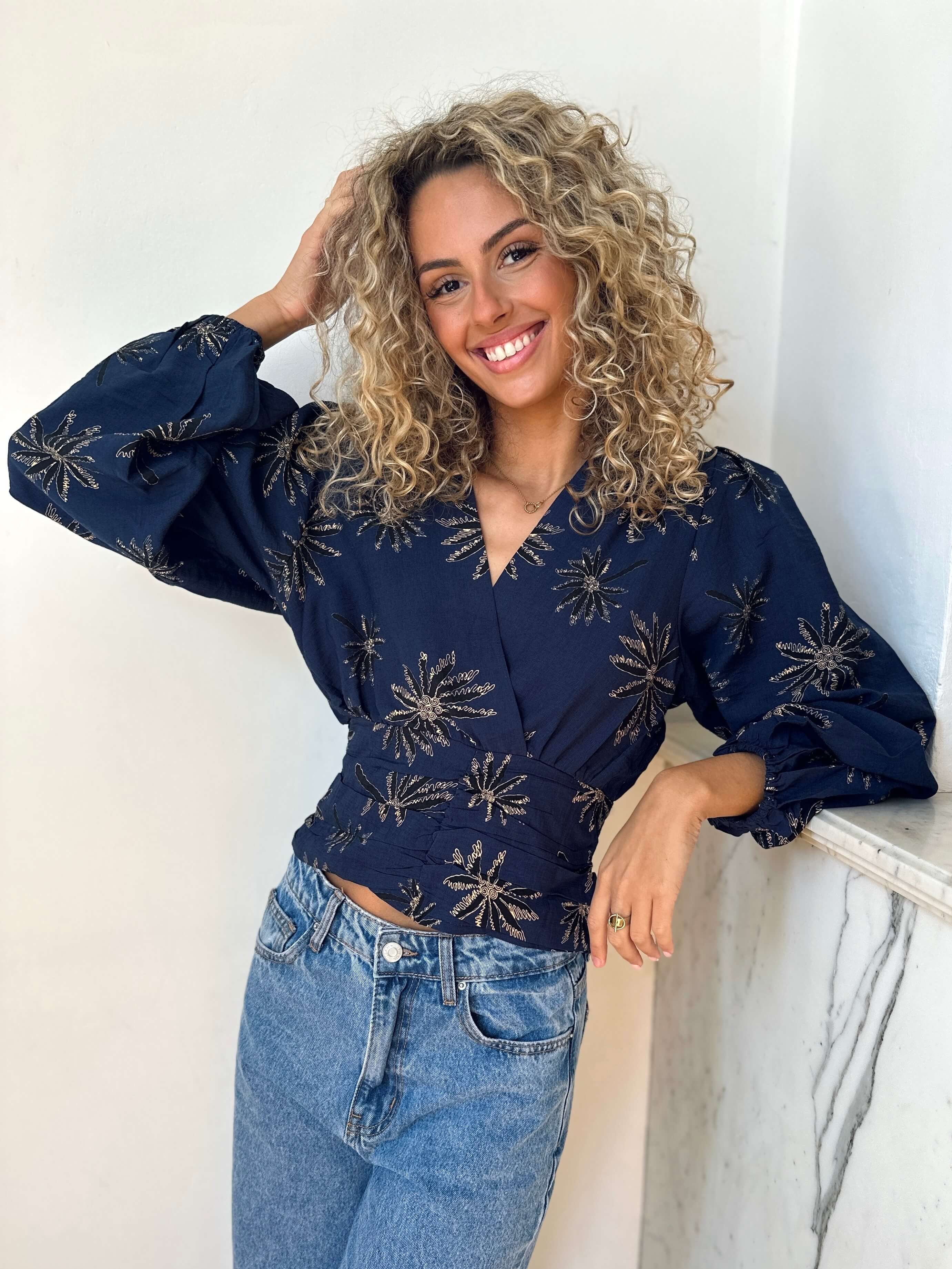Blouse bleu - MARGOT