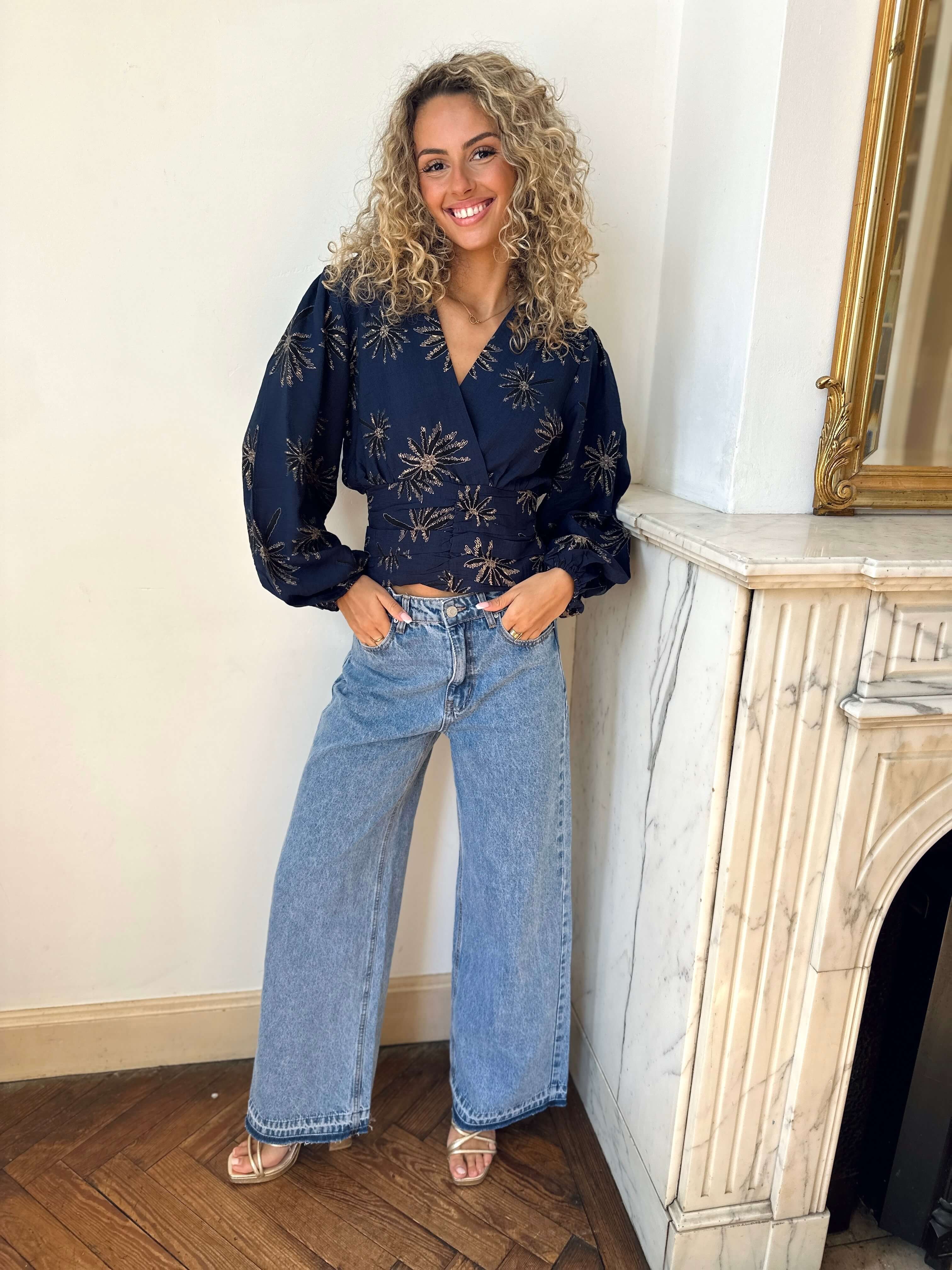 Blouse bleu - MARGOT