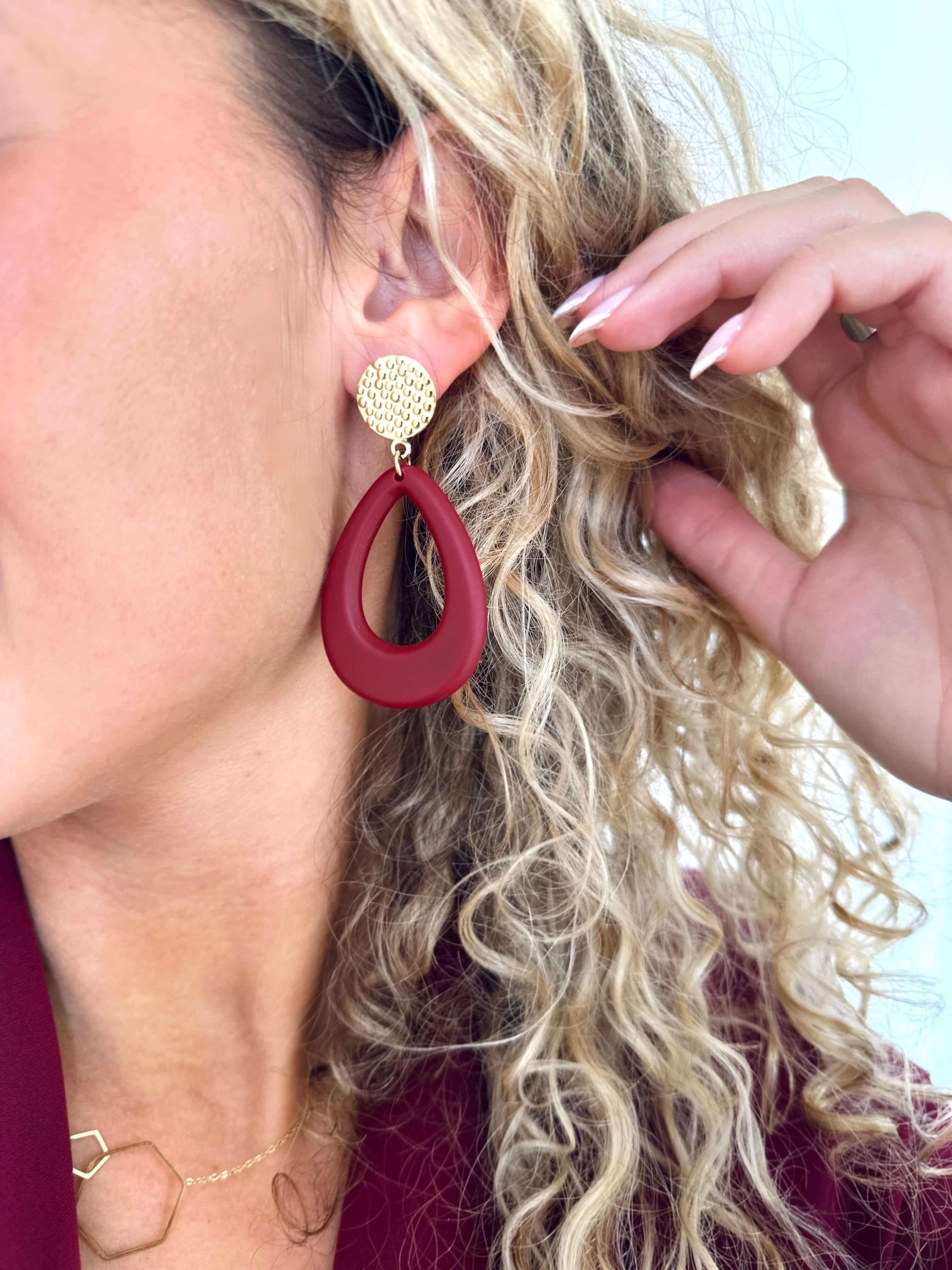 Boucles d'oreilles bordeaux - EMMY