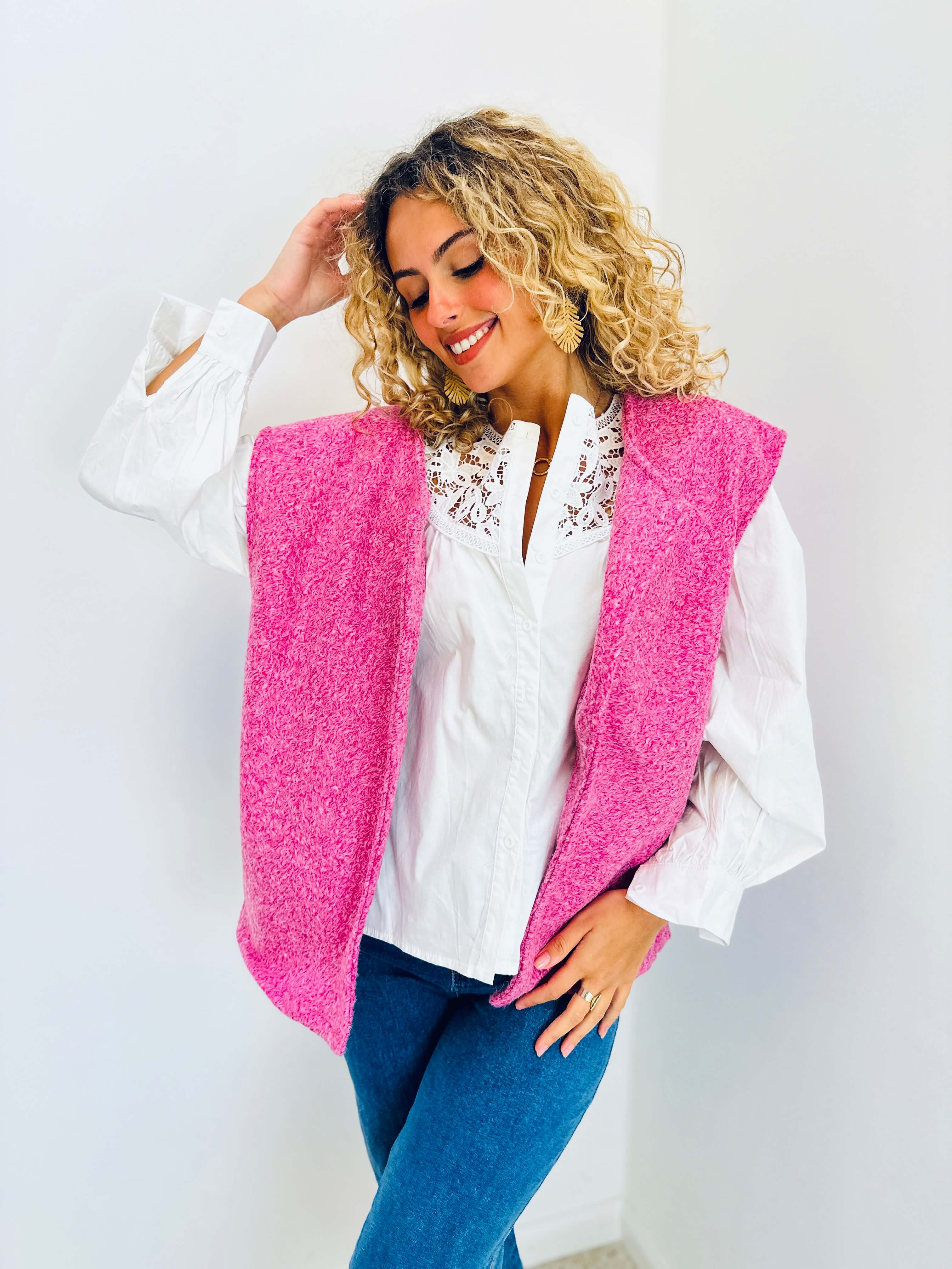 Gilet rose - AMANDINE