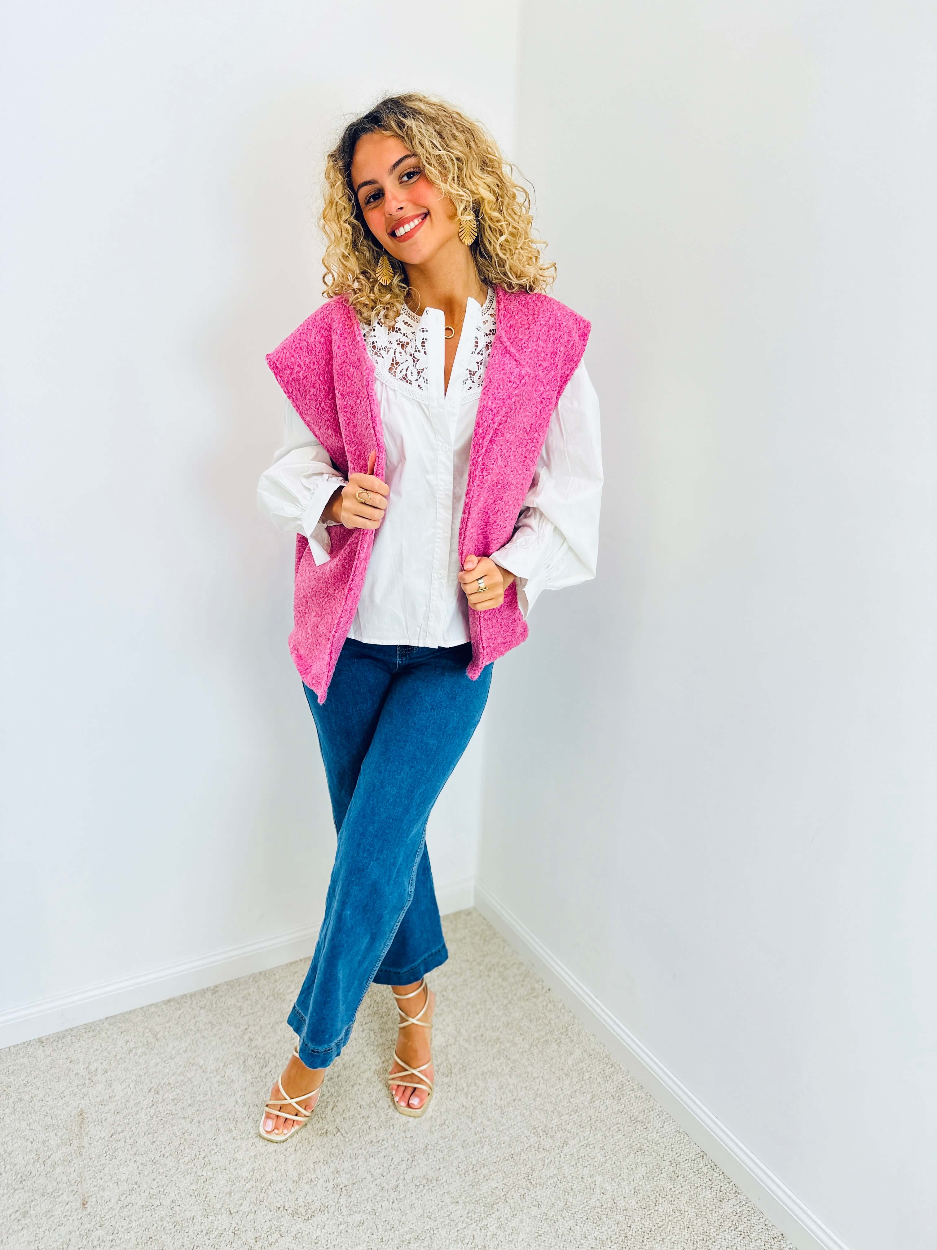 Gilet rose - AMANDINE