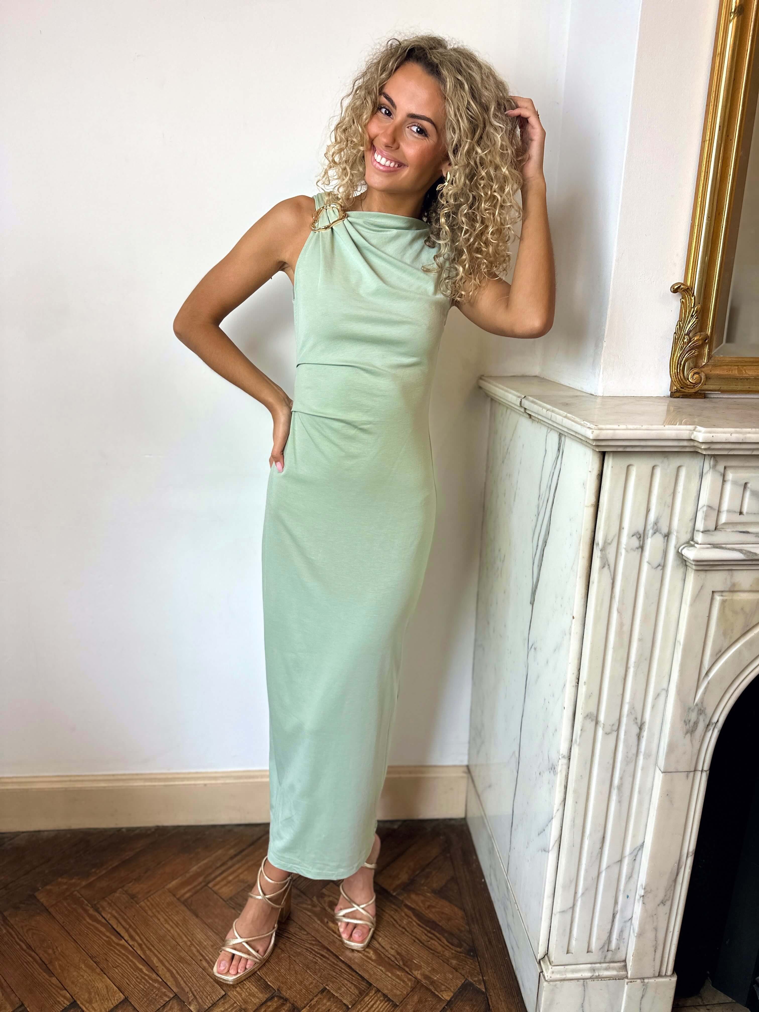 Robe vert sauge - ANGELE