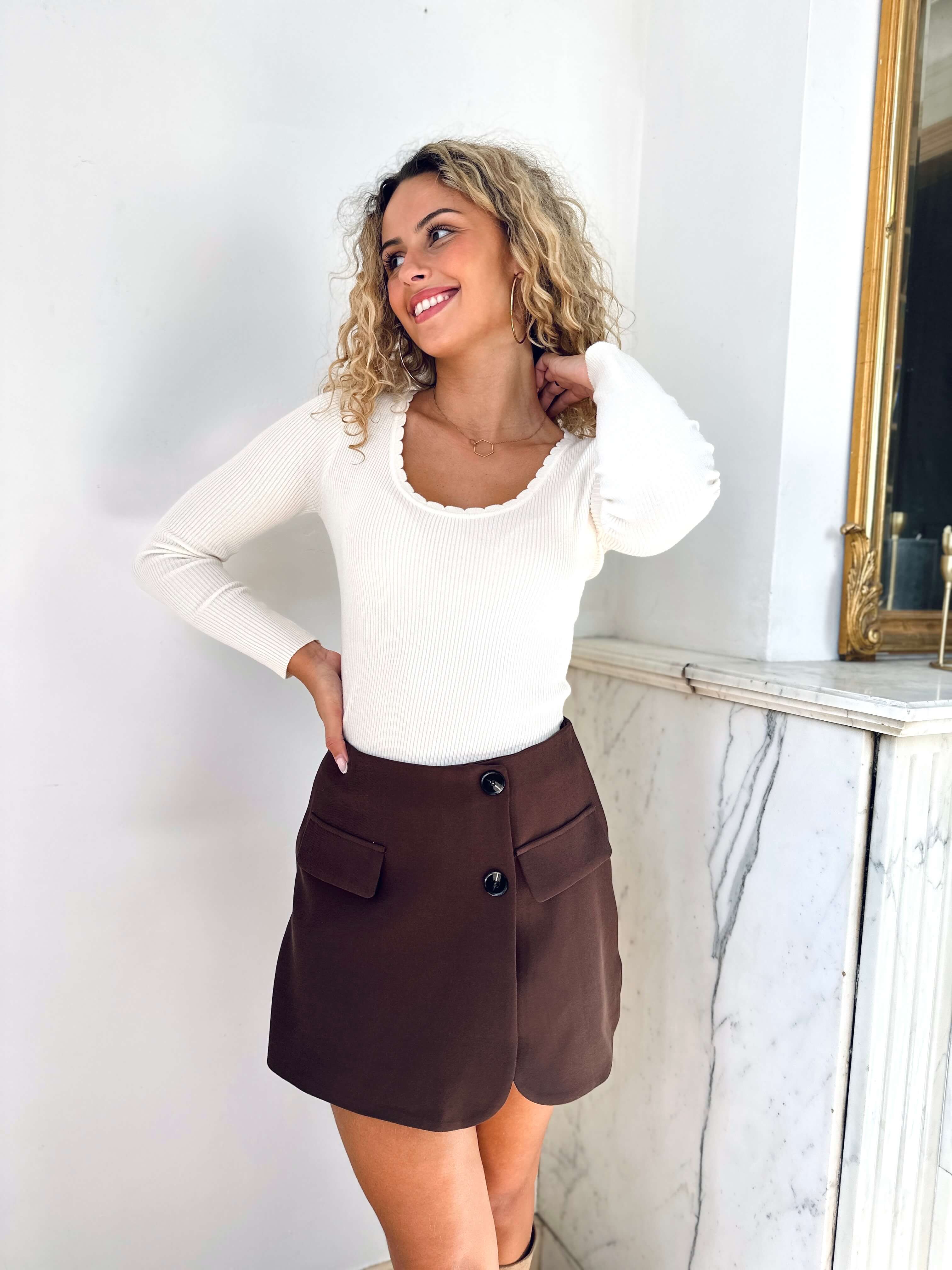 Jupe short chocolat - BELLA