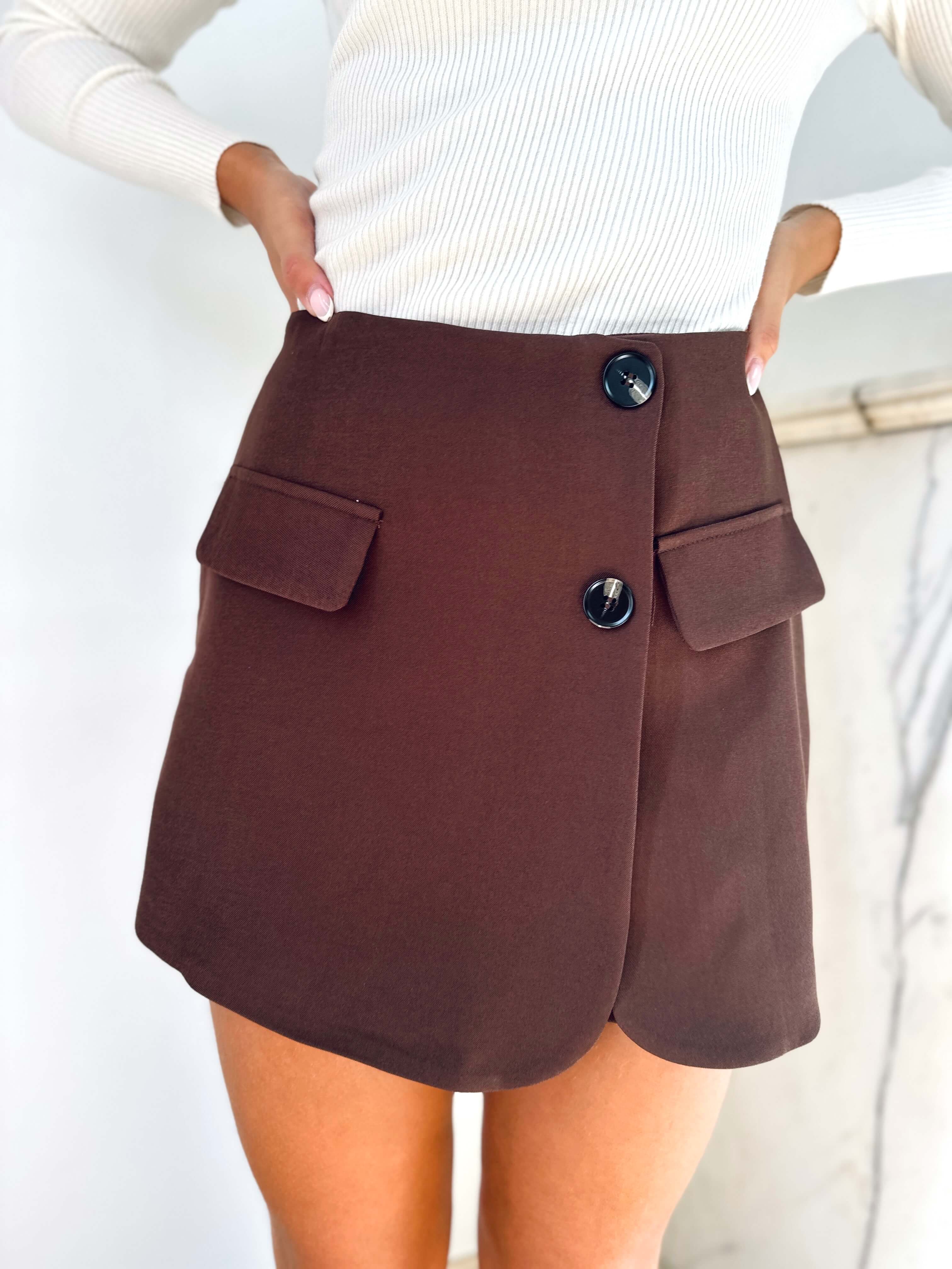 Jupe short chocolat - BELLA