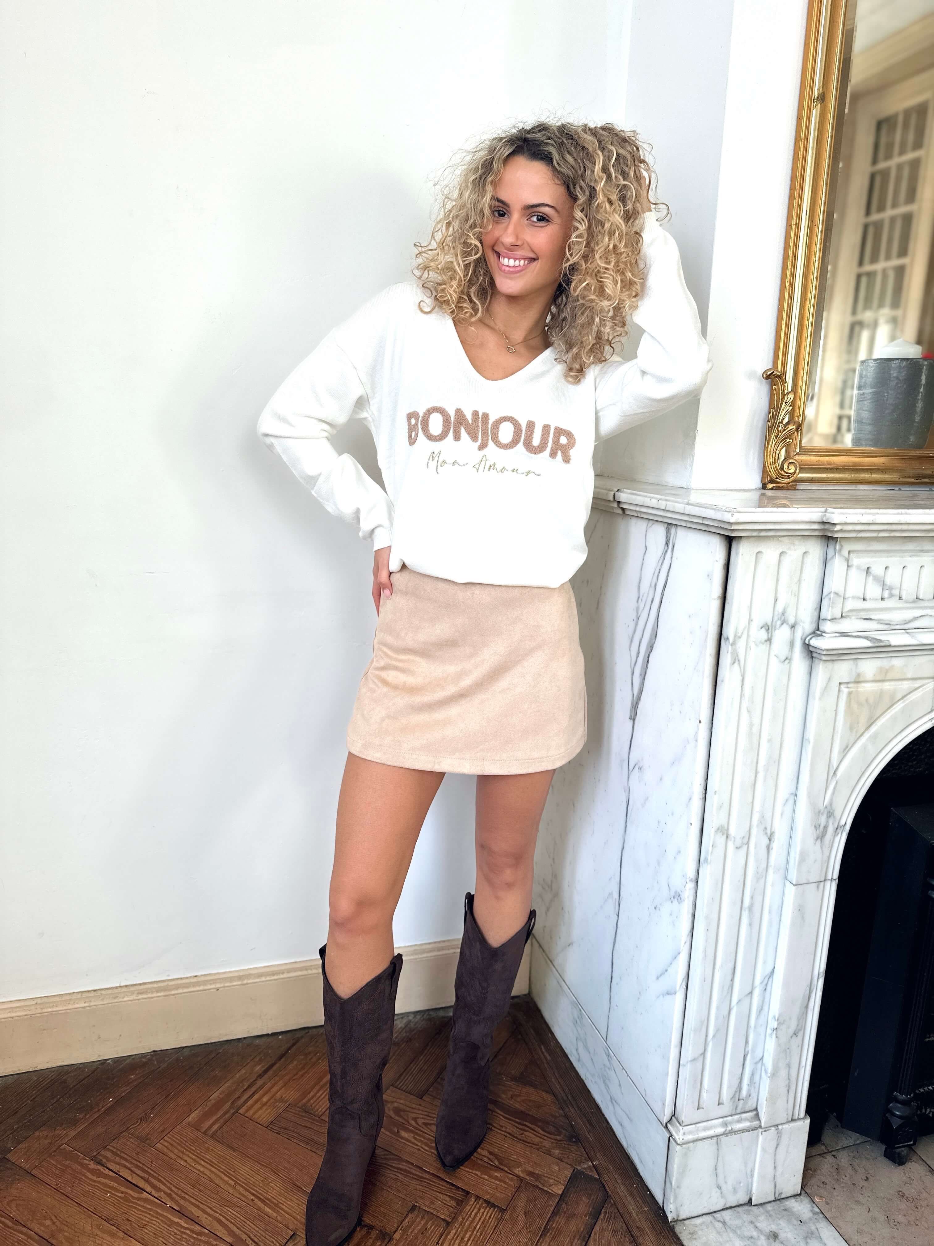 Pull blanc - BONJOUR MON AMOUR