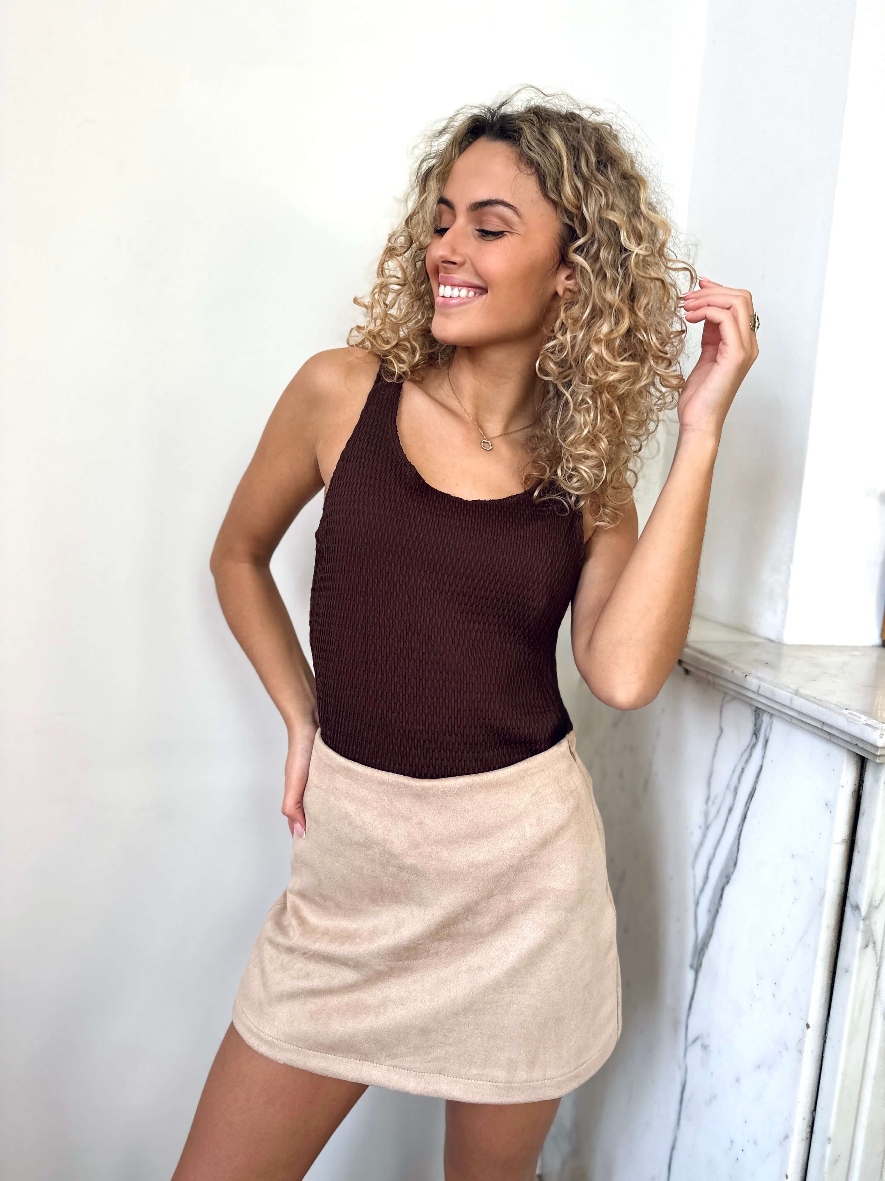 Jupe short beige - ELISA