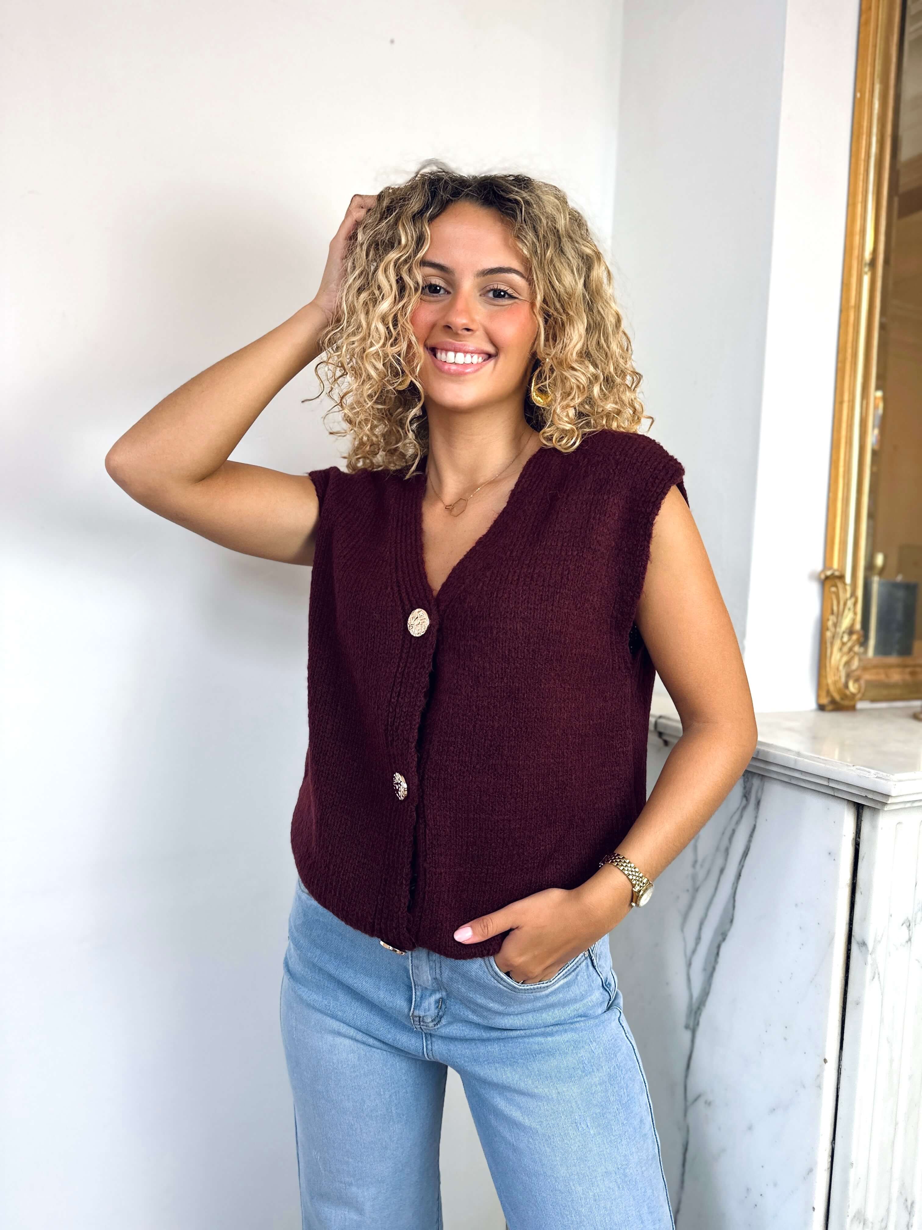 Gilet bordeaux - MARGOT