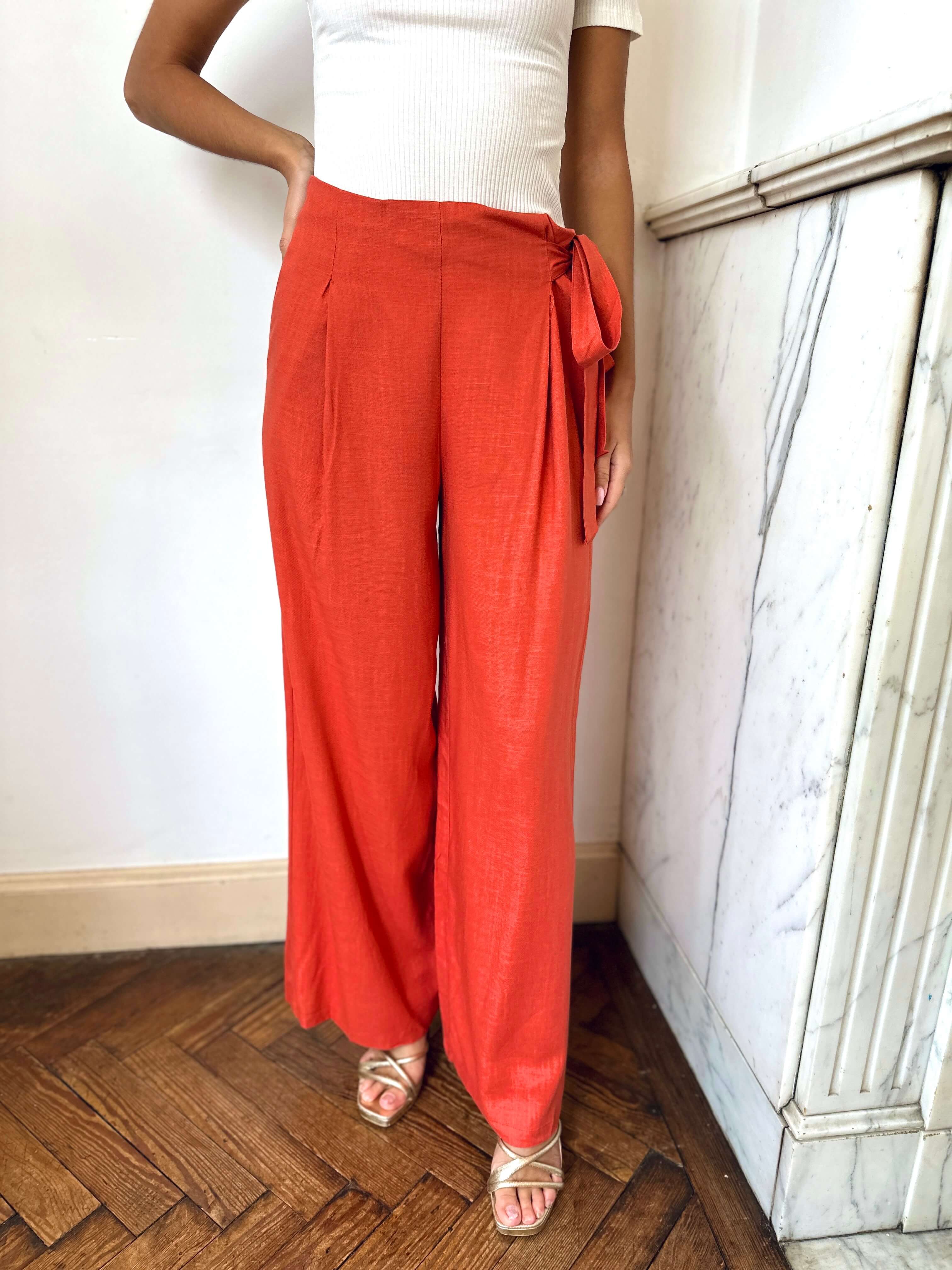 Pantalon terracotta - OLIVIA