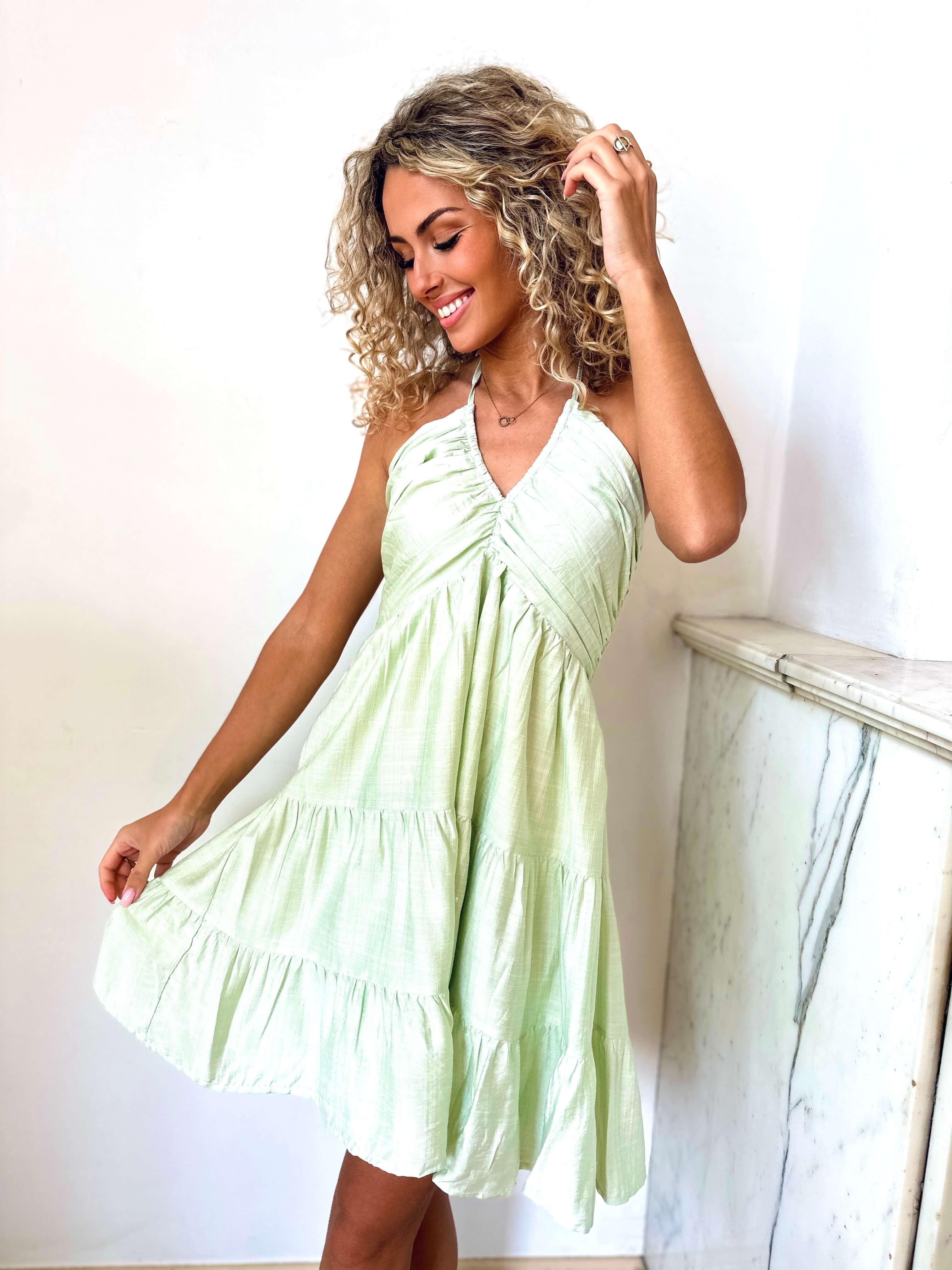 Robe vert sauge - TINA