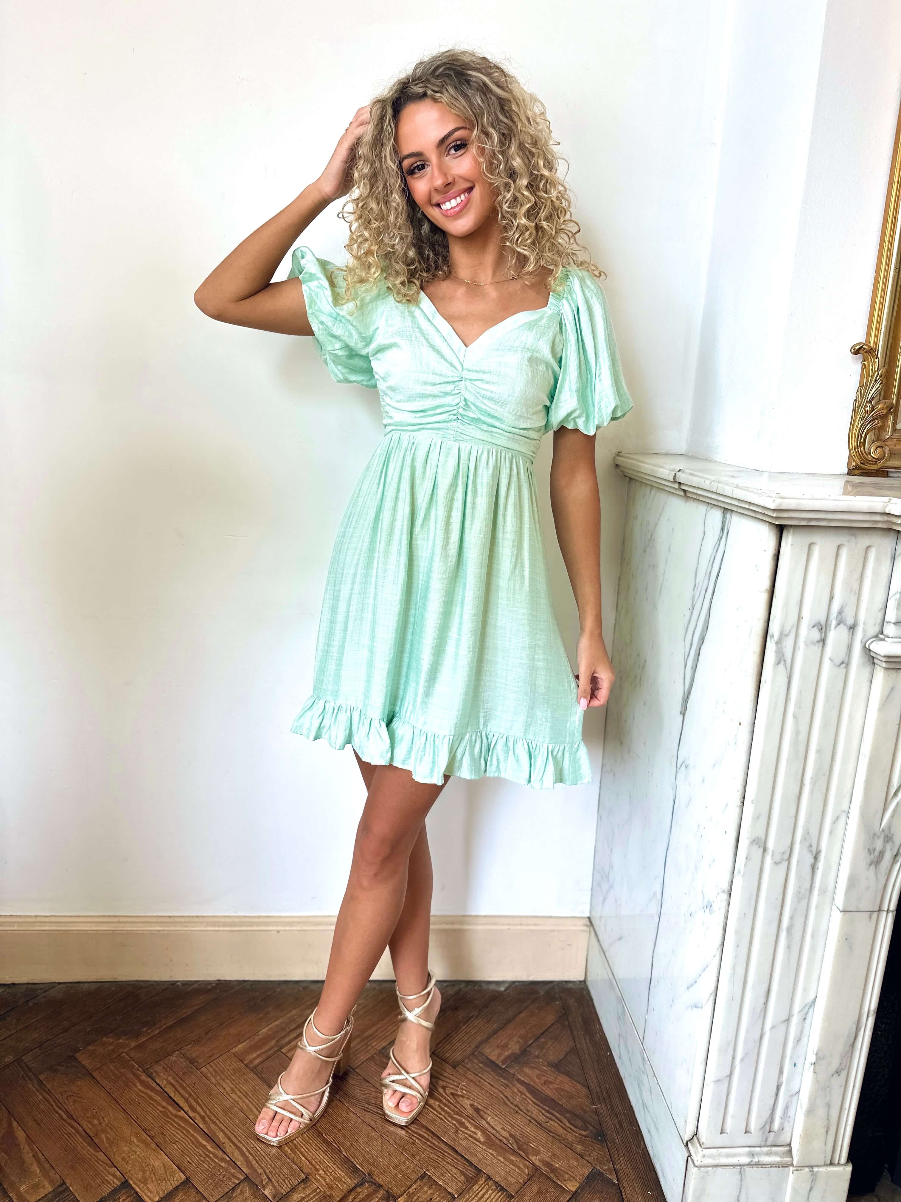 Robe vert sauge - SOLENE