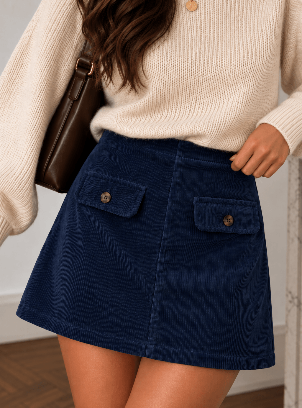 Jupe bleu marine - VELOUR