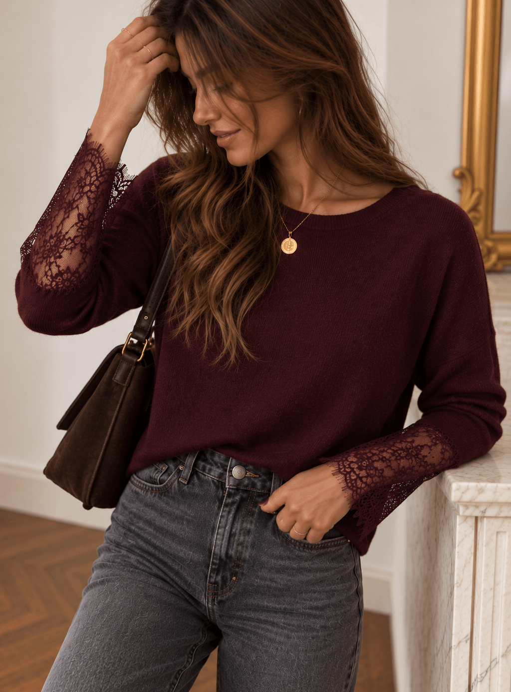 Pull bordeaux - CELESTE