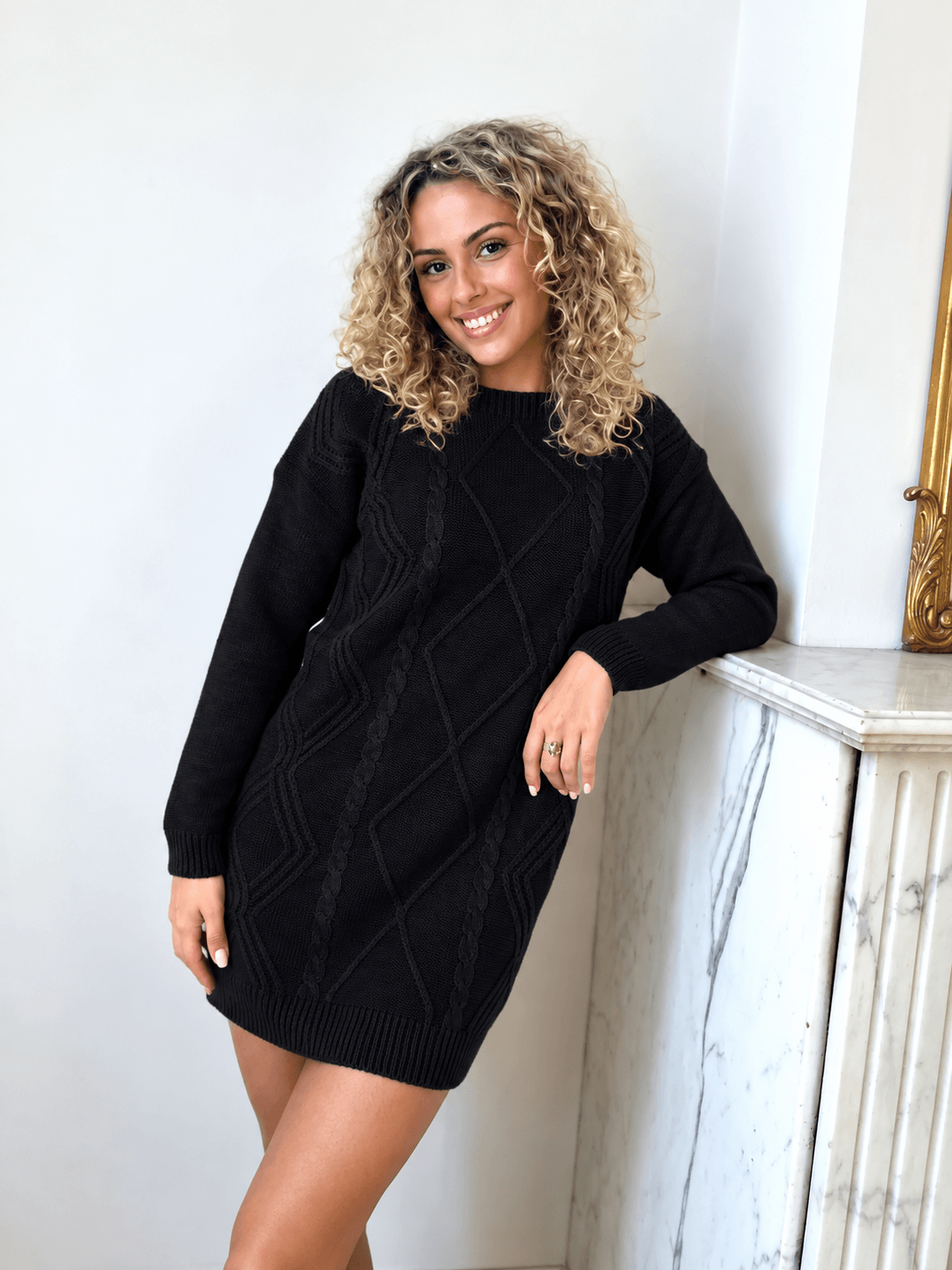 Robe pull noir - MILA