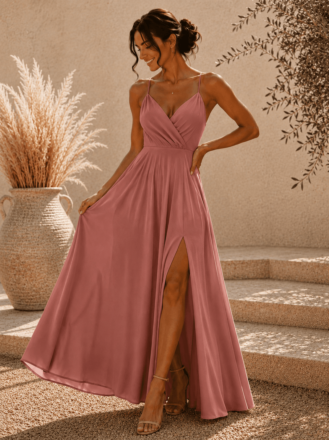 Robe rose foncé - ELEONORE