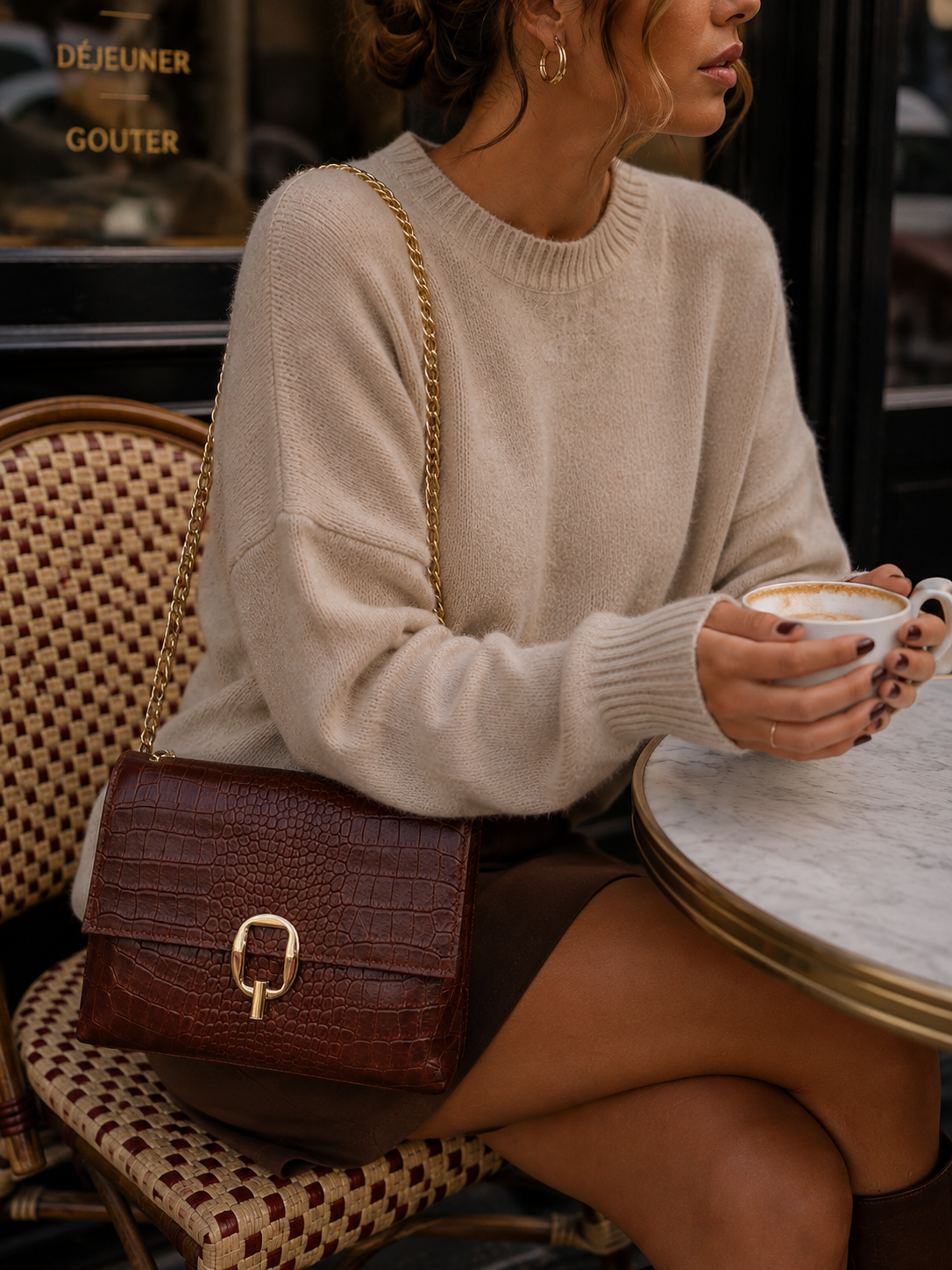 Sac en cuir chocolat - MILA