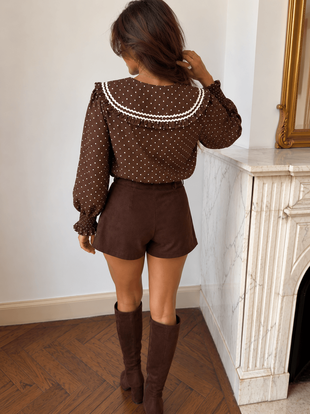 Blouse chocolat - SUZANNE