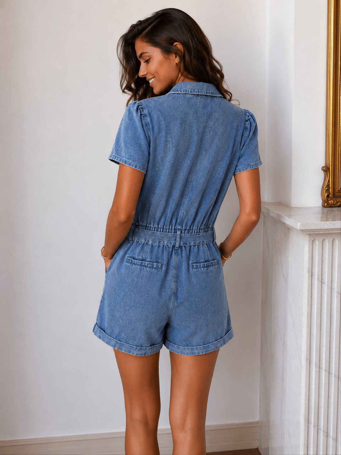 Combishort en jeans - ANNA