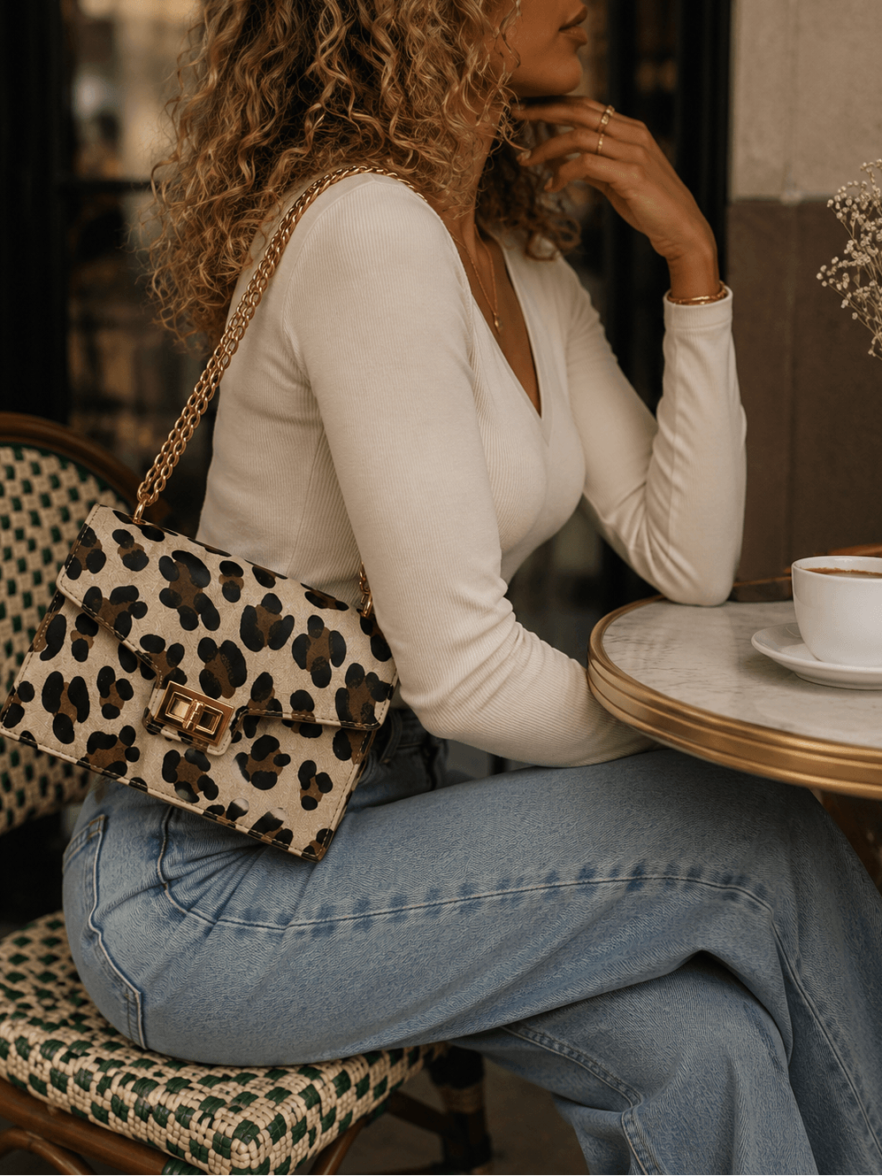 Sac léopard en cuir - LEONIE