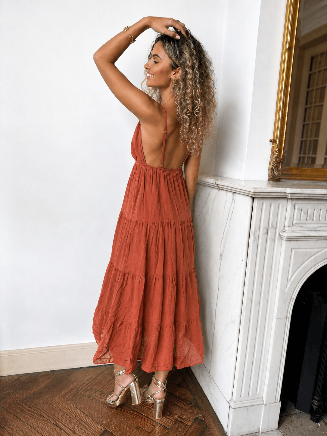 Robe longue terracotta - BOHEMIA