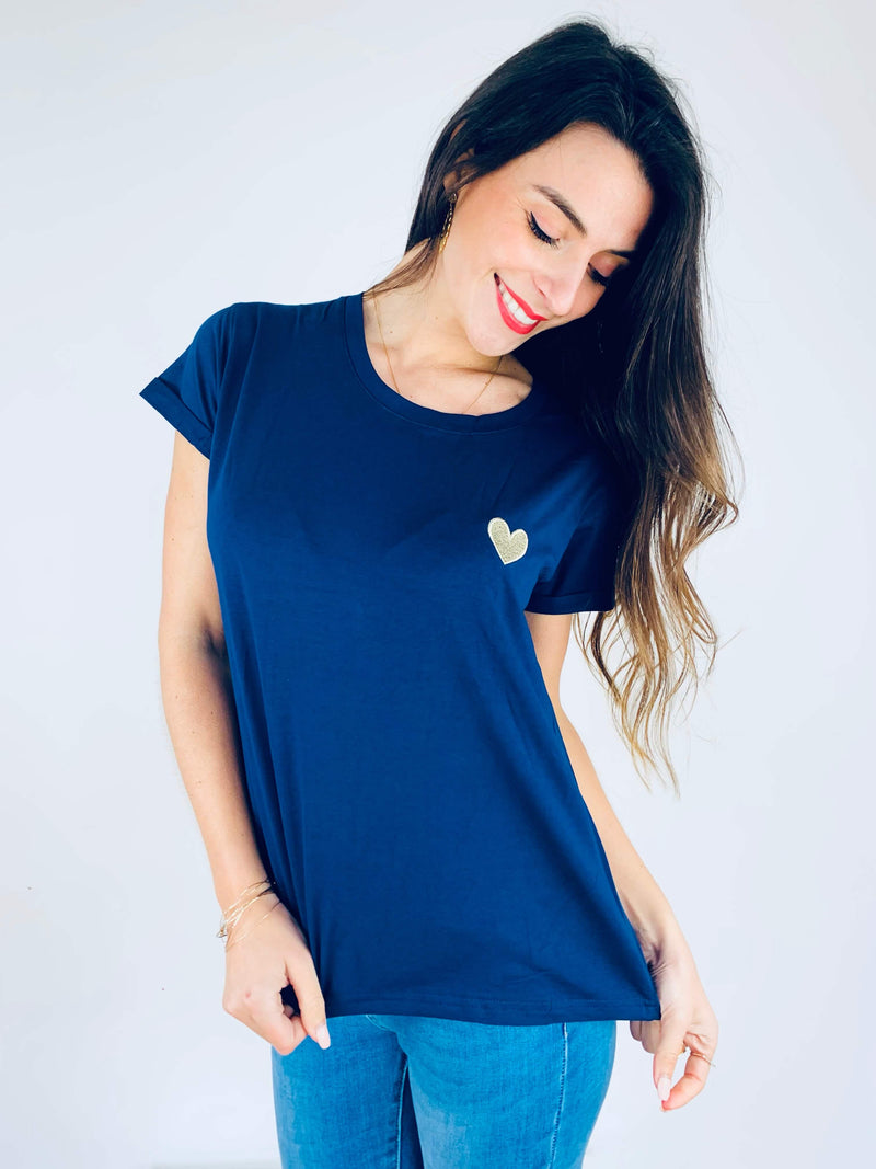 T-shirt bleu marine - COEUR