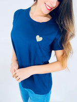 T-shirt bleu marine - COEUR