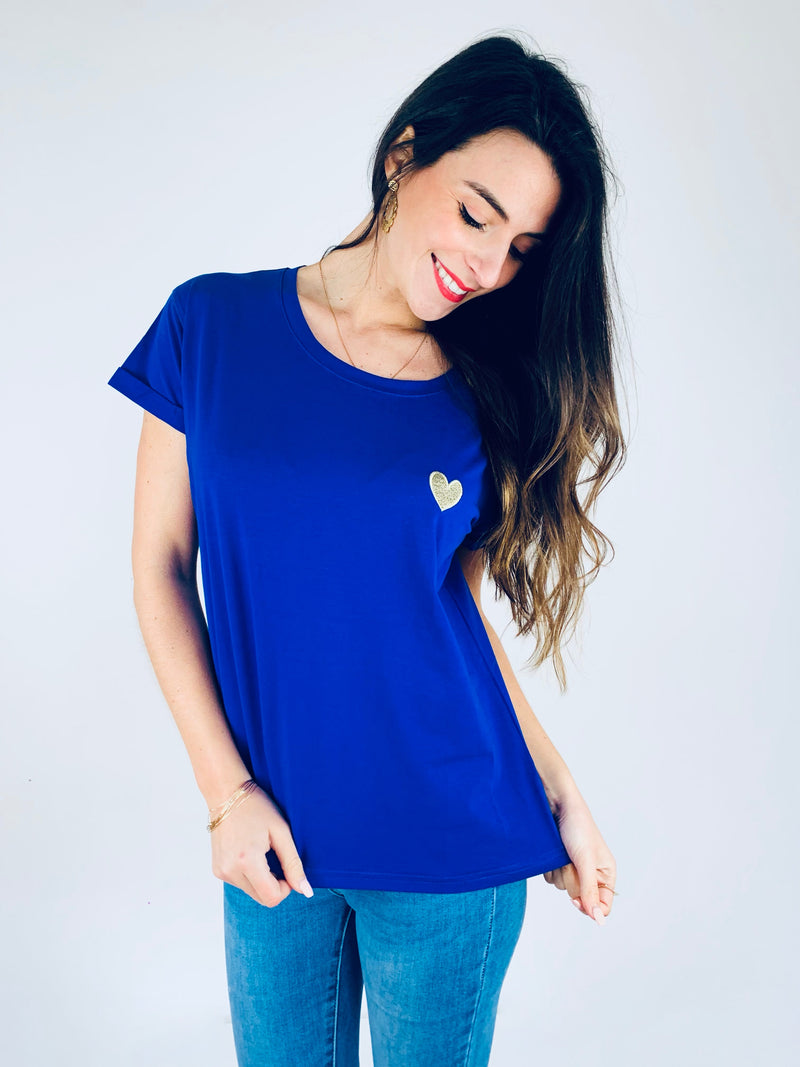 T-shirt bleu royal - COEUR