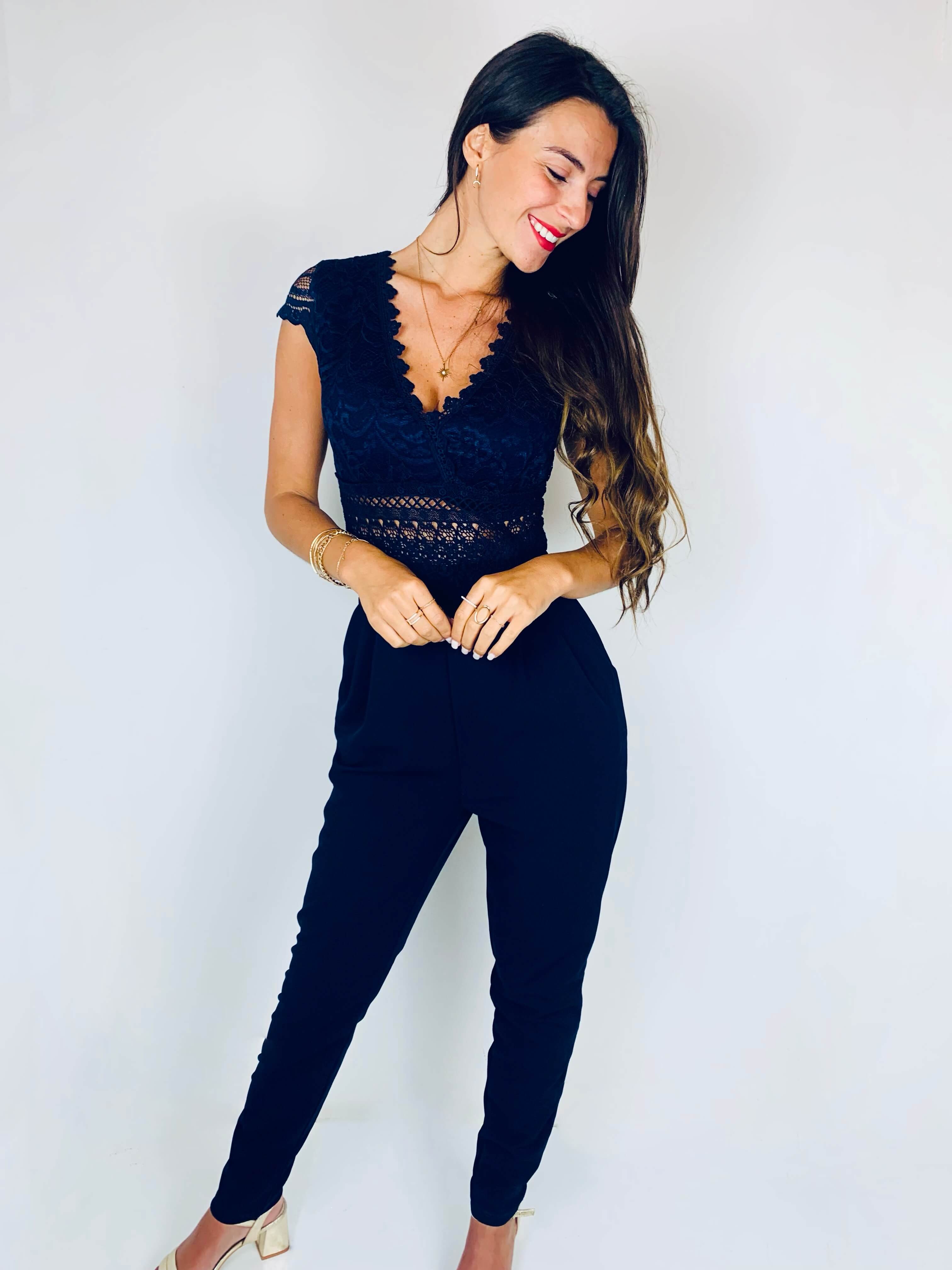 Combinaison pantalon bleu marine