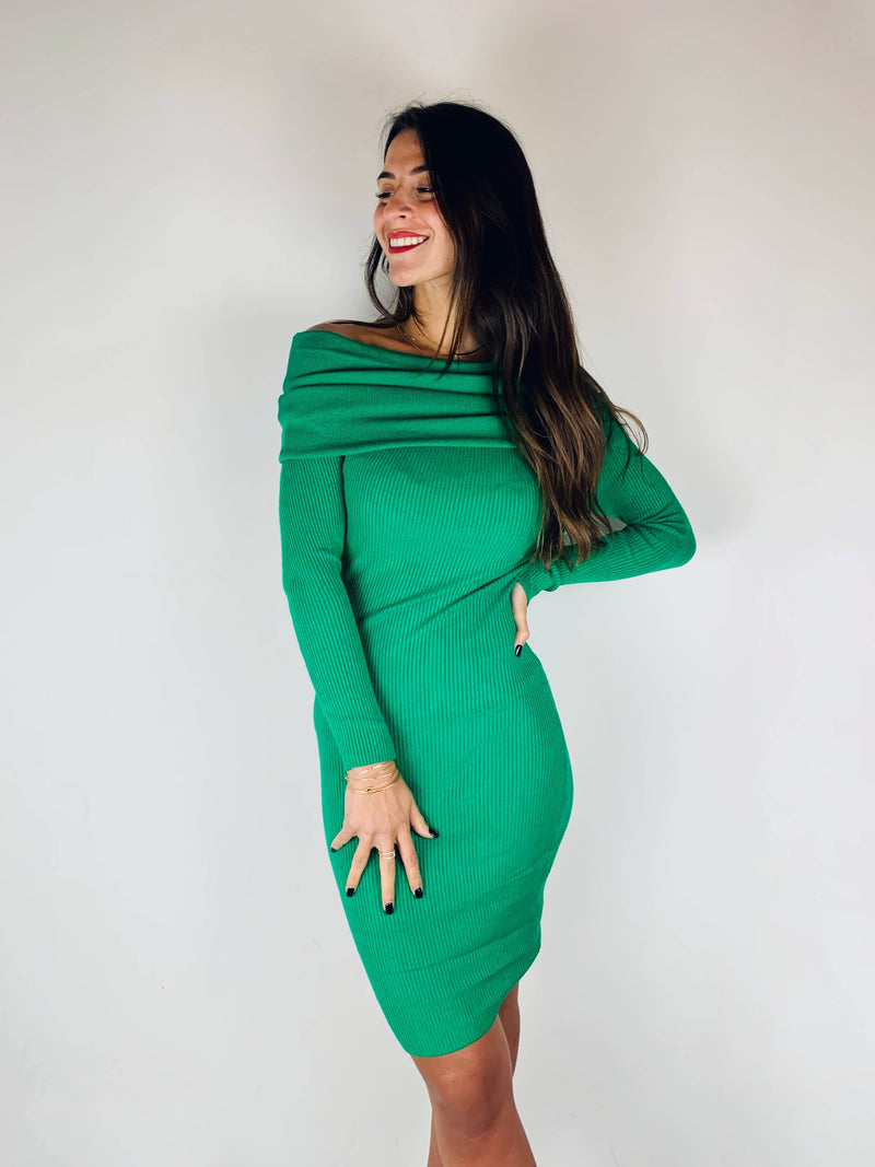 Robe pull verte - ELEONORE