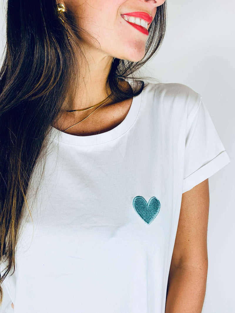 T-shirt turquoise - AMOUR