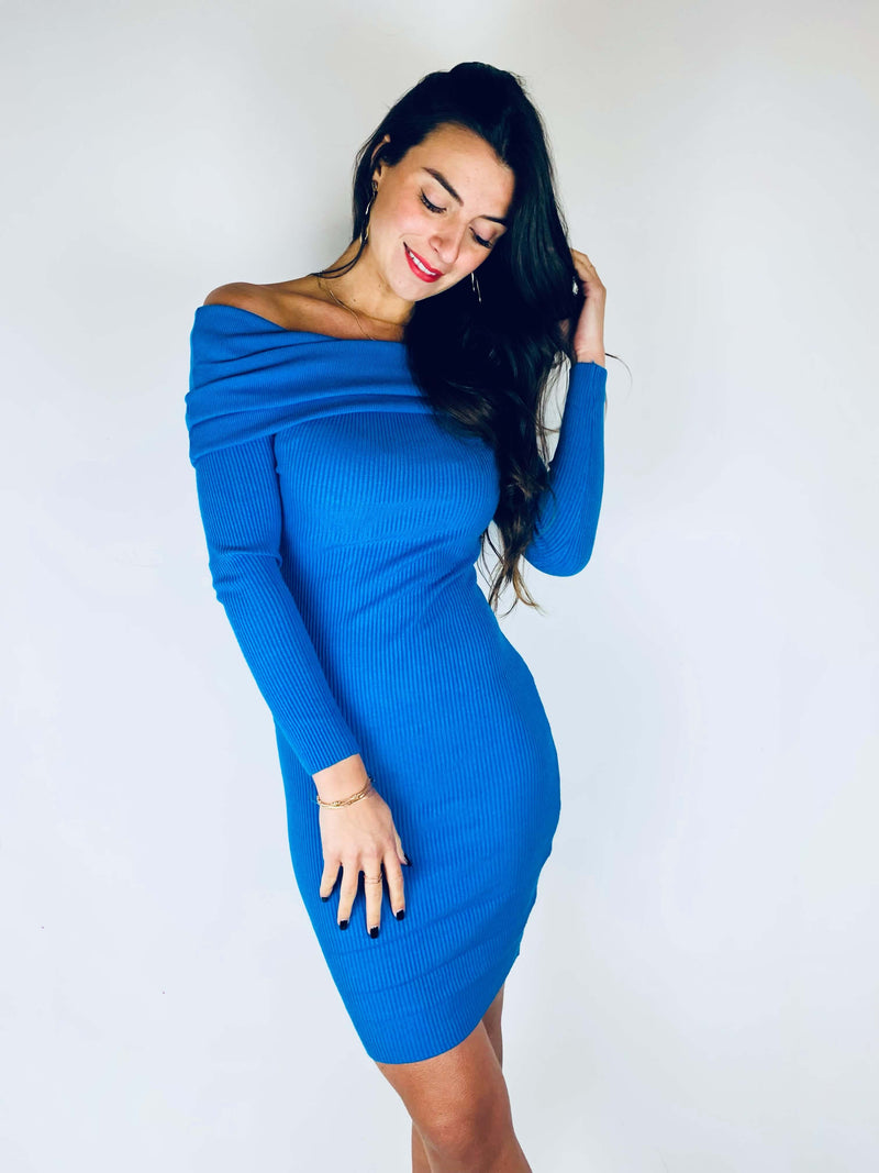 Robe pull bleu - ELEONORE