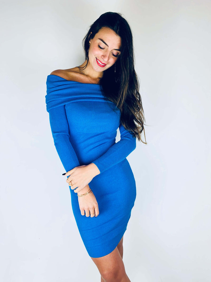 Robe pull bleu - ELEONORE