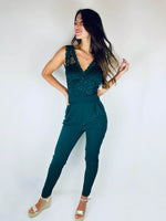 Combinaison pantalon vert sapin - JULIETTE