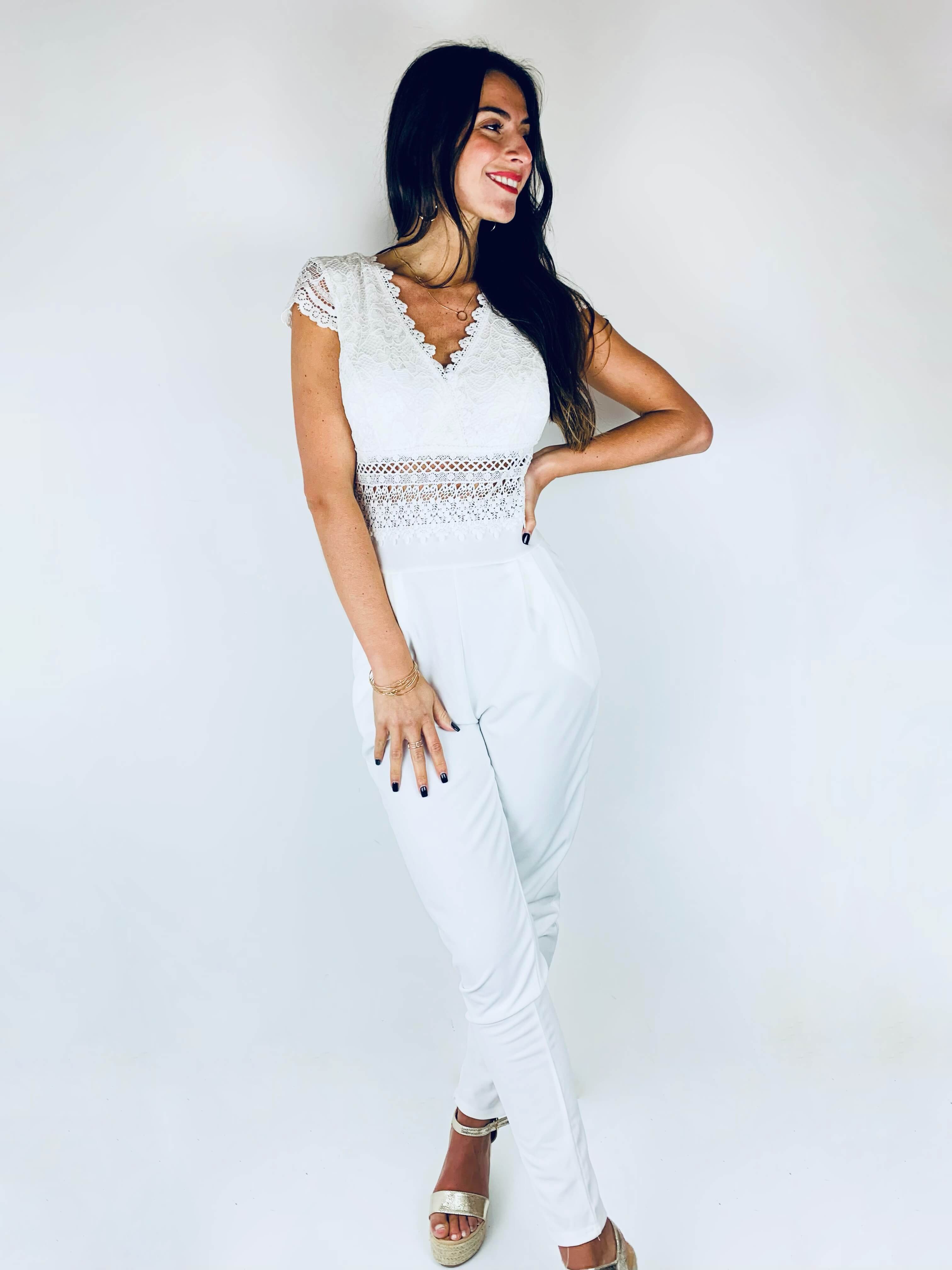 Combinaison pantalon blanche
