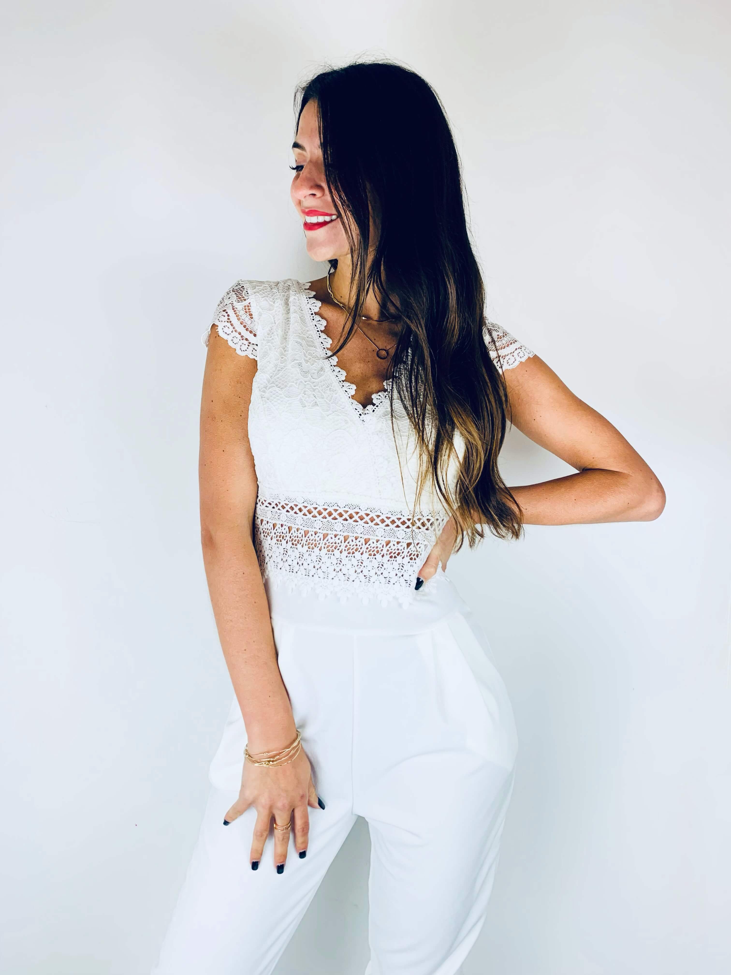 Combinaison pantalon blanche