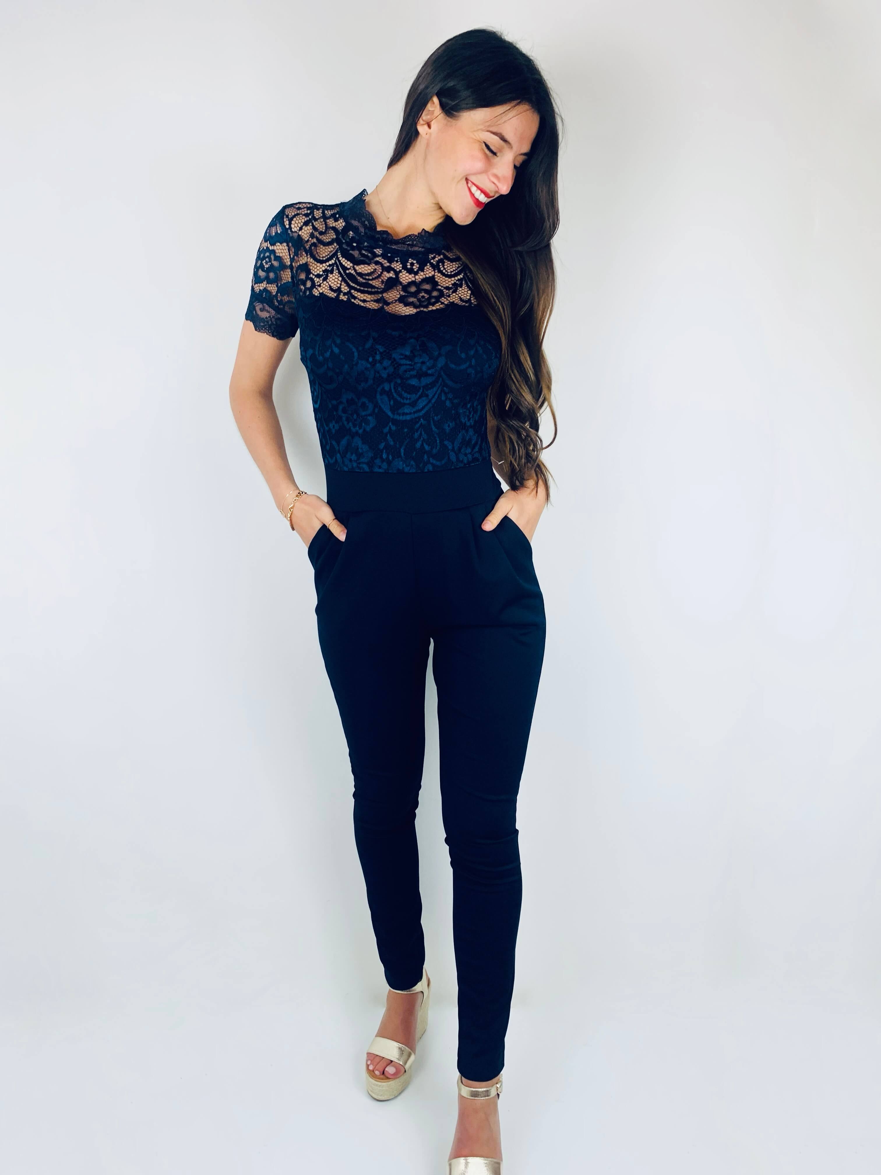 Combinaison pantalon bleu marine - IRINA