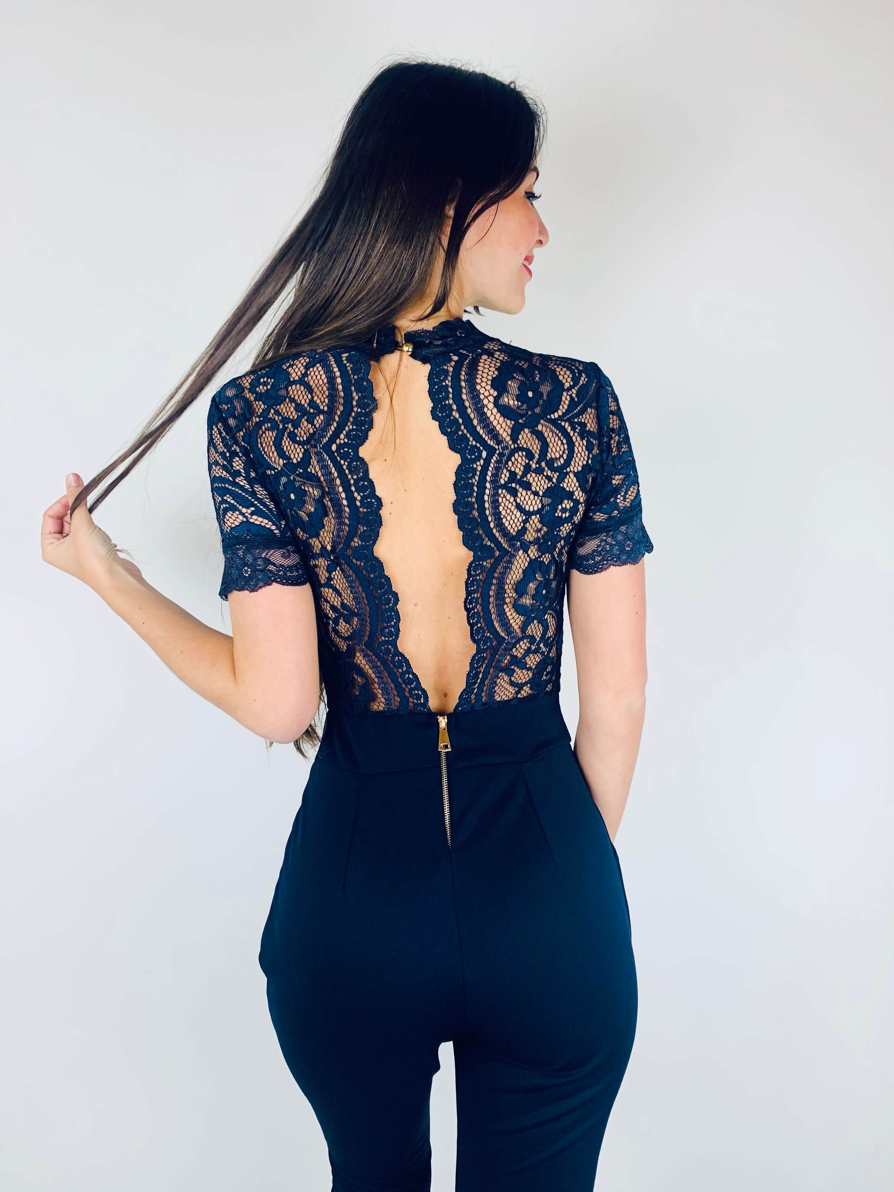 Combinaison pantalon bleu marine - IRINA